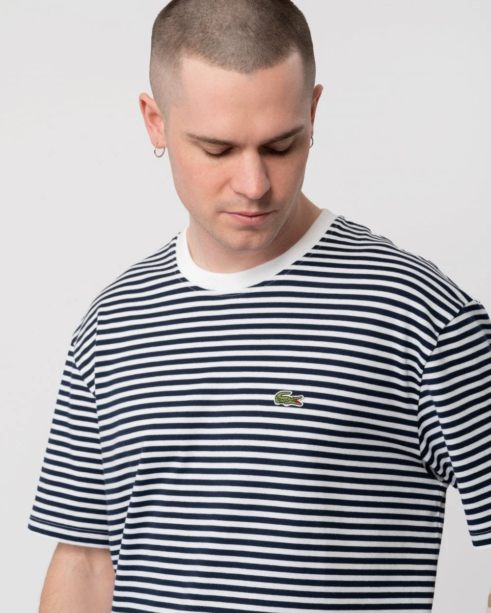 lacoste Mens Striped Crew Neck T-Shirt - Image 2