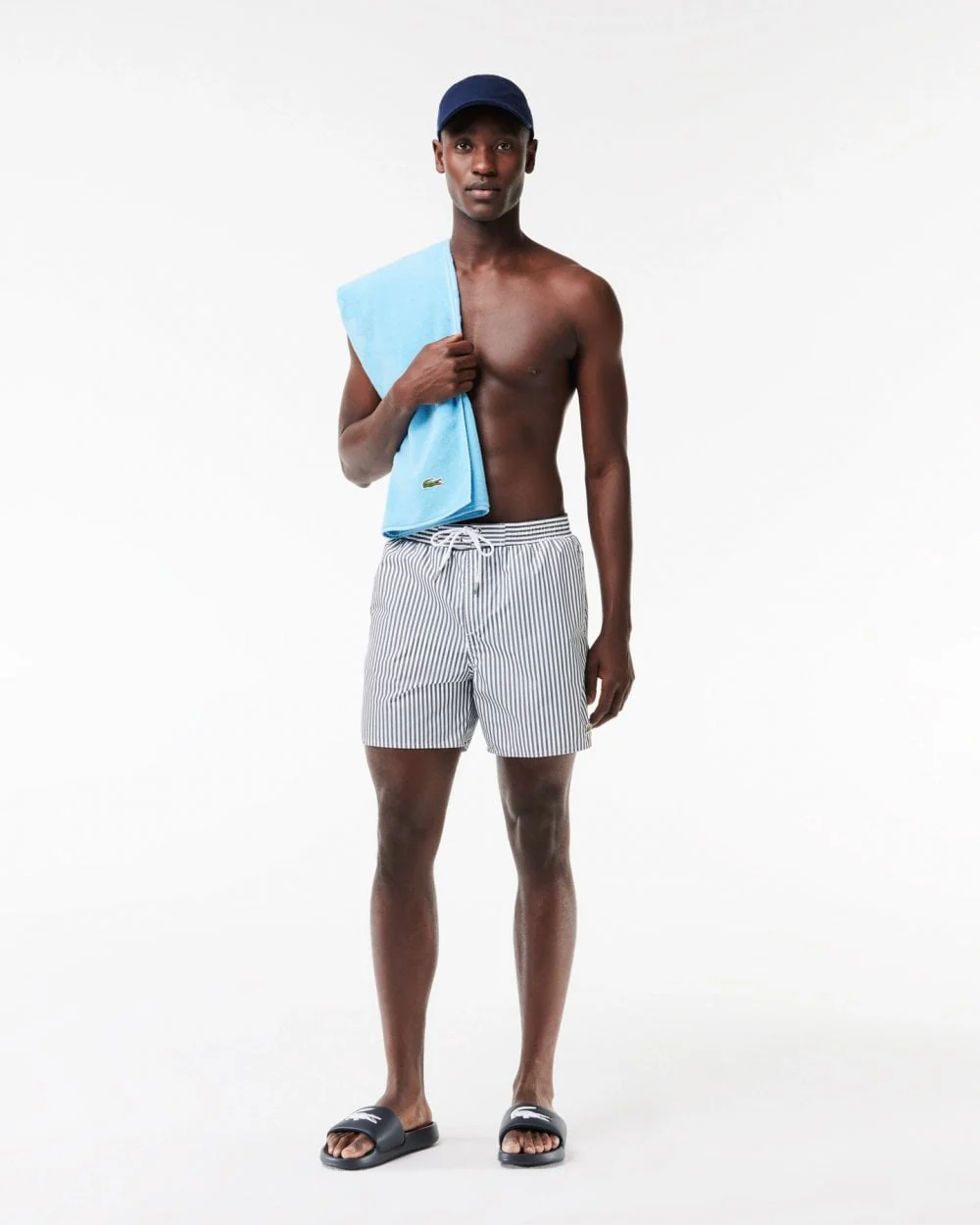 Lacoste Mens Striped Swimming Shorts - Image 4