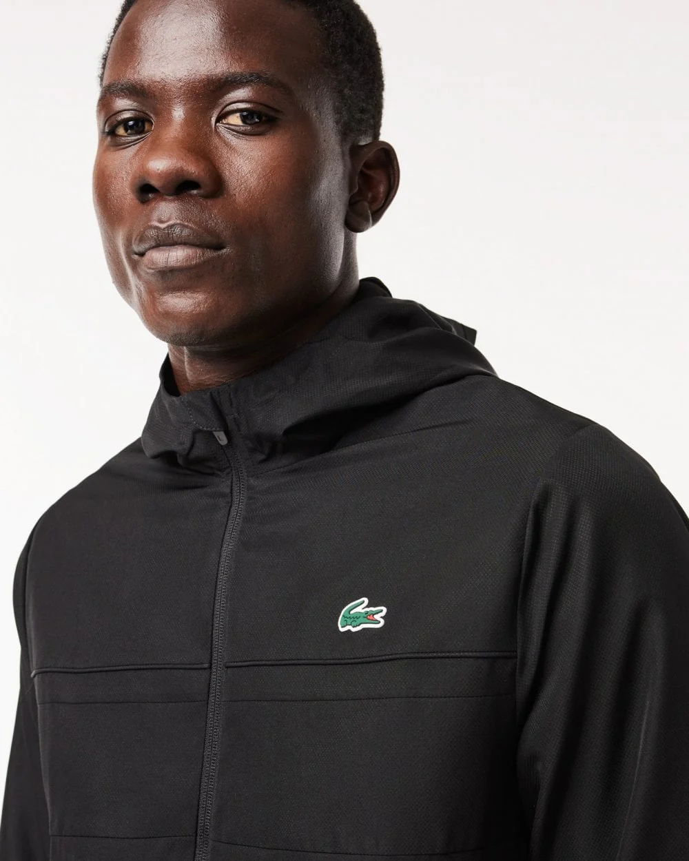 Lacoste Mens Zipped Training Jacket - Black/Black-Black 8VM - Image 2