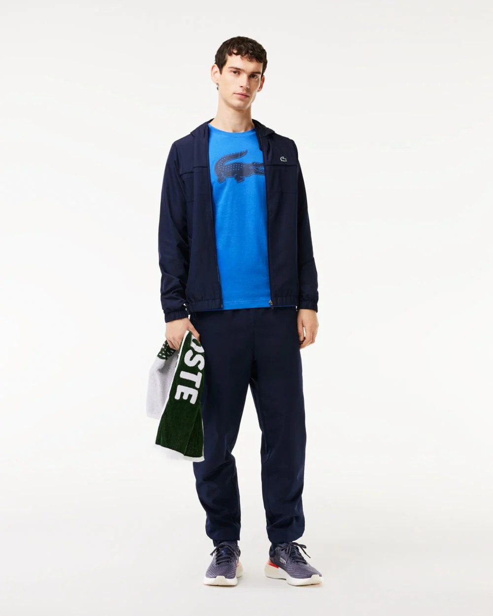Lacoste Mens Zipped Training Jacket - Navy Blue 5FS - Image 2