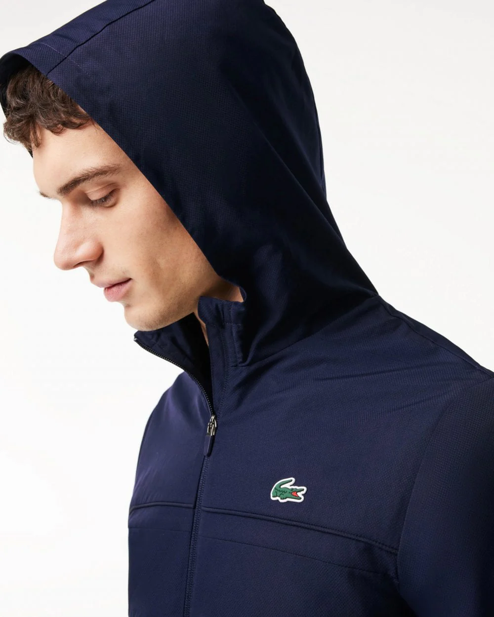 Lacoste Mens Zipped Training Jacket - Navy Blue 5FS - Image 3