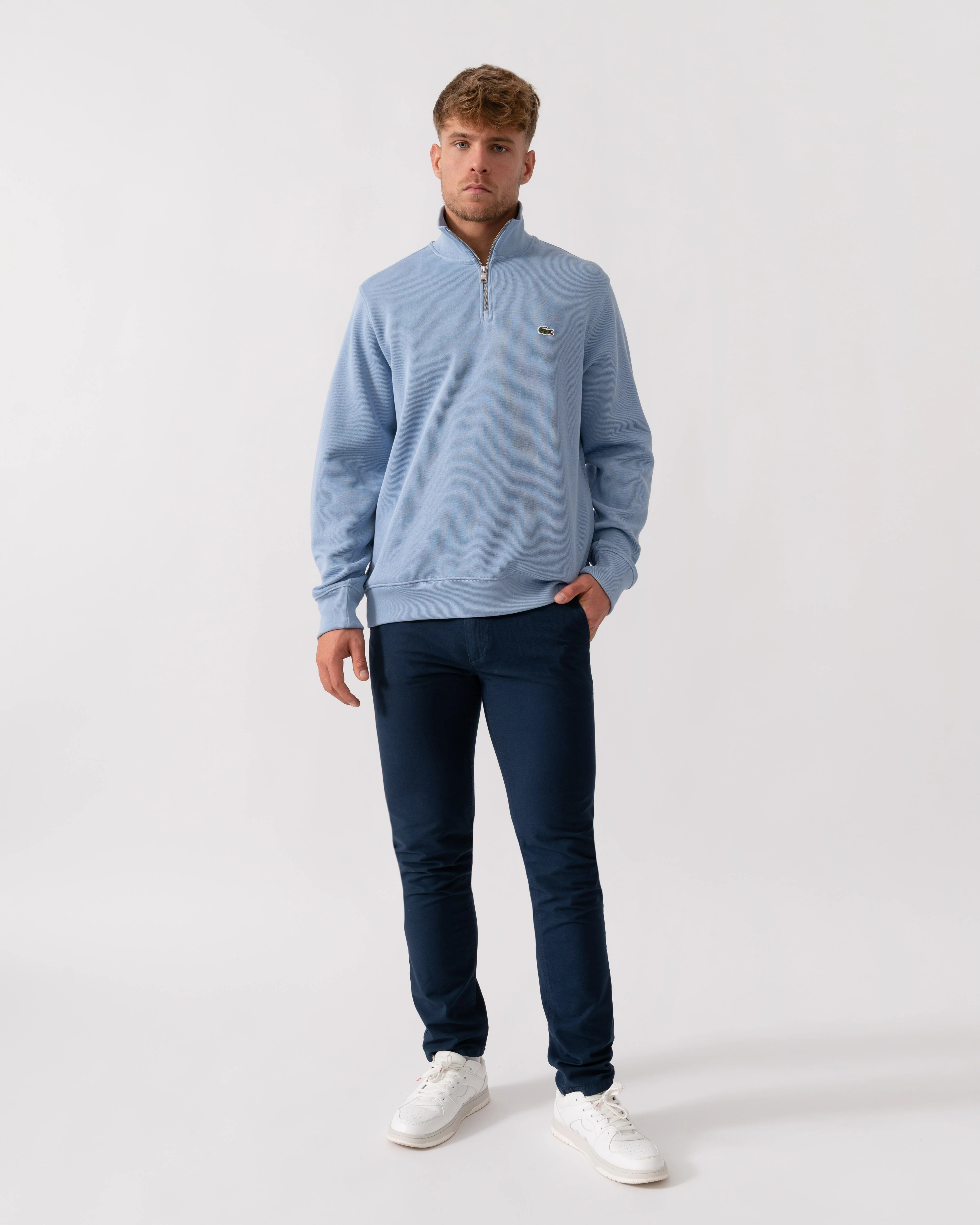 Lacoste Zippered Stand-Up Collar Cotton Sweatshirt - Aphylla AEY - Image 2