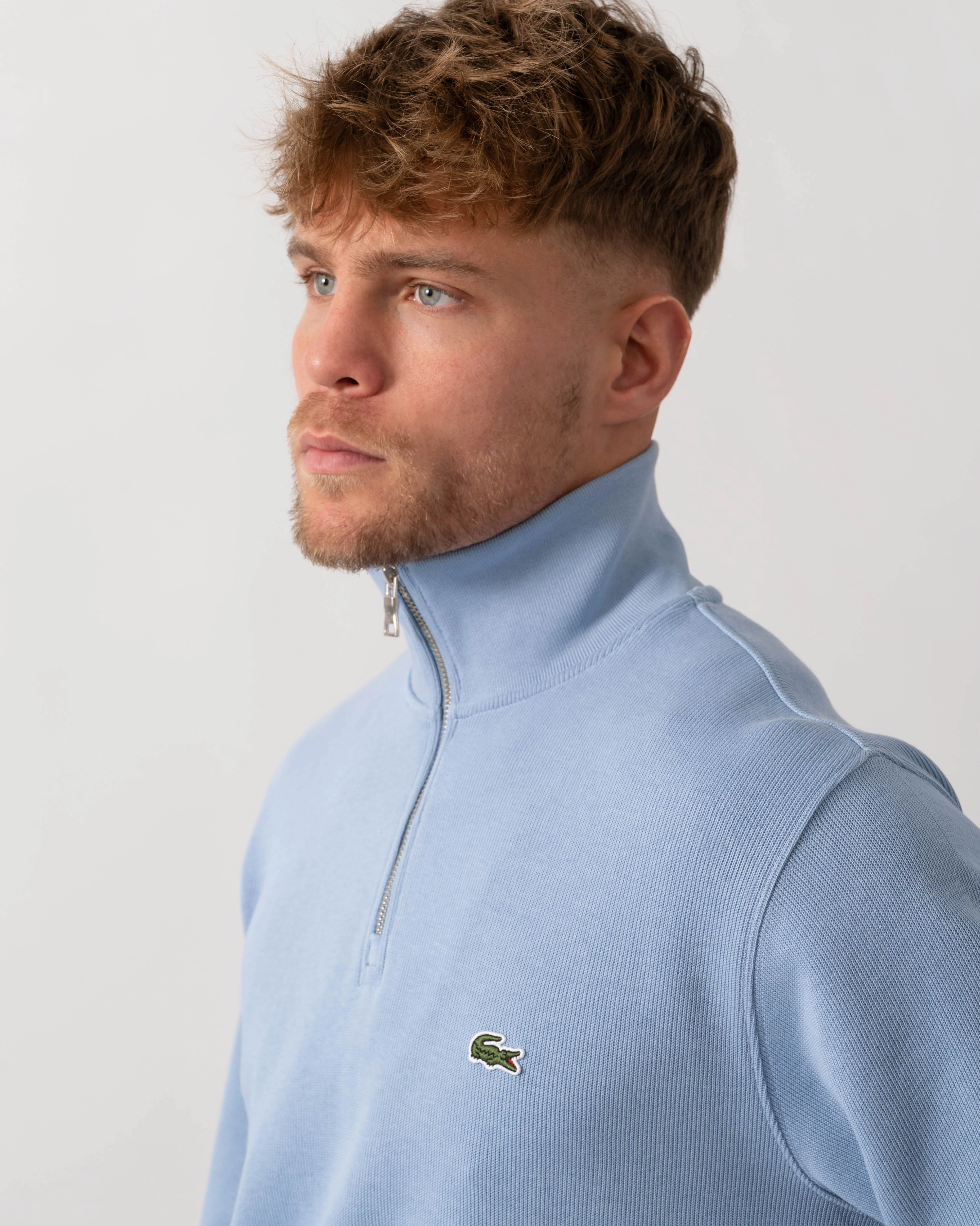 Lacoste Zippered Stand-Up Collar Cotton Sweatshirt - Aphylla AEY - Image 3