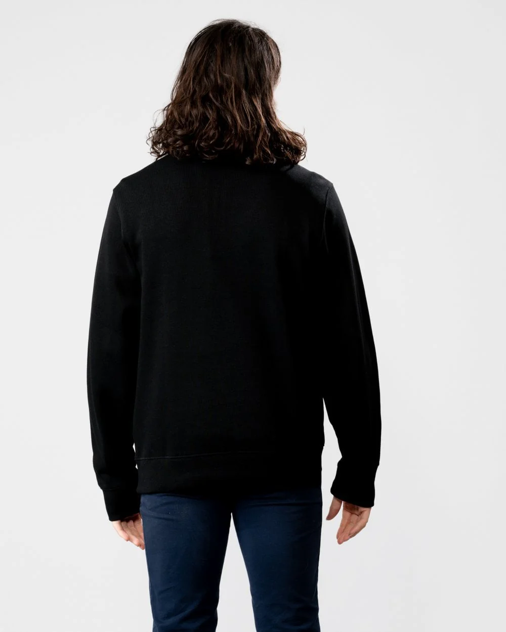 Lacoste Mens Zippered Stand-Up Collar Cotton Sweatshirt - Black 031 - Image 2