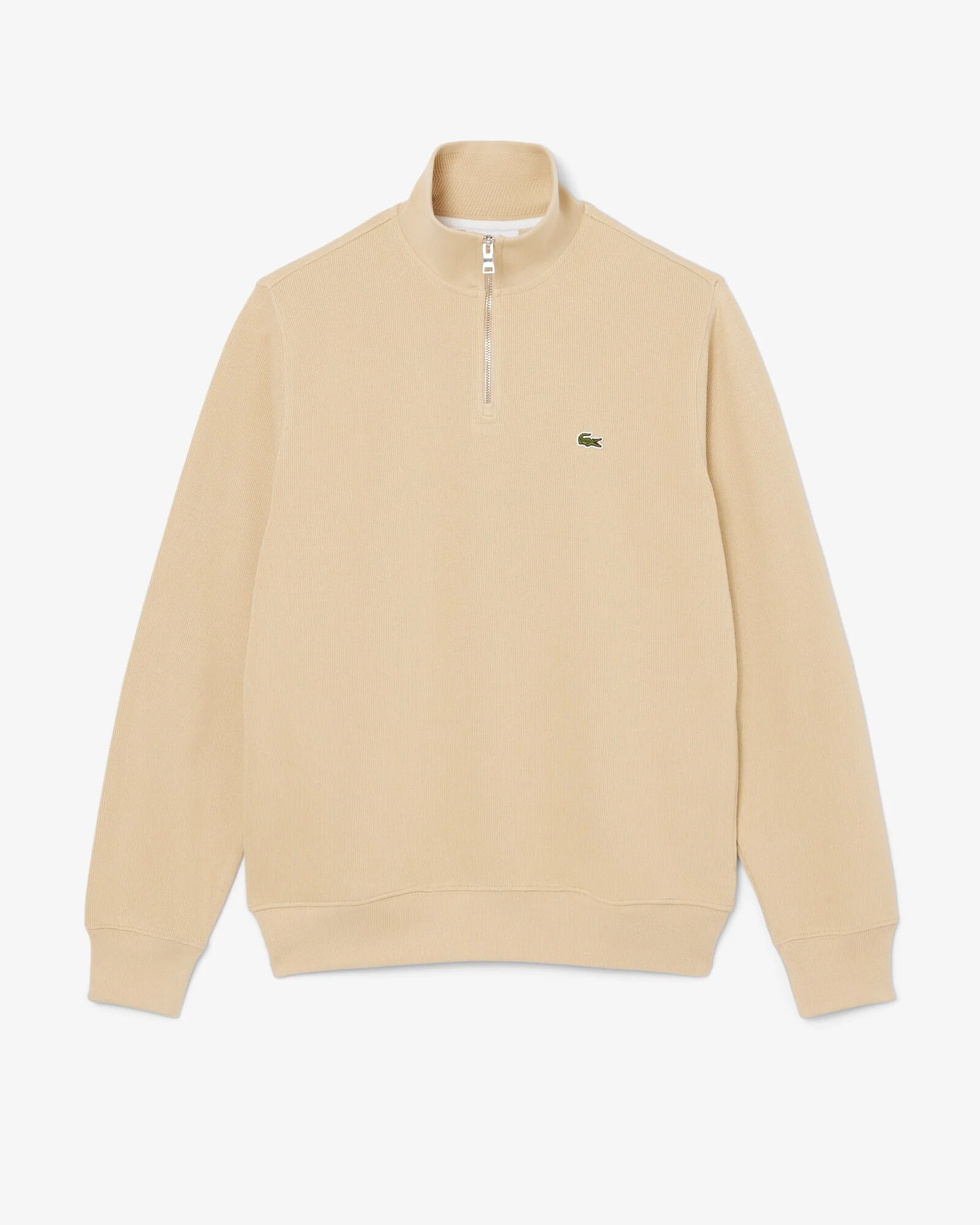 Lacoste Zippered Stand-Up Collar Cotton Sweatshirt - Millet 8XF - Image 8