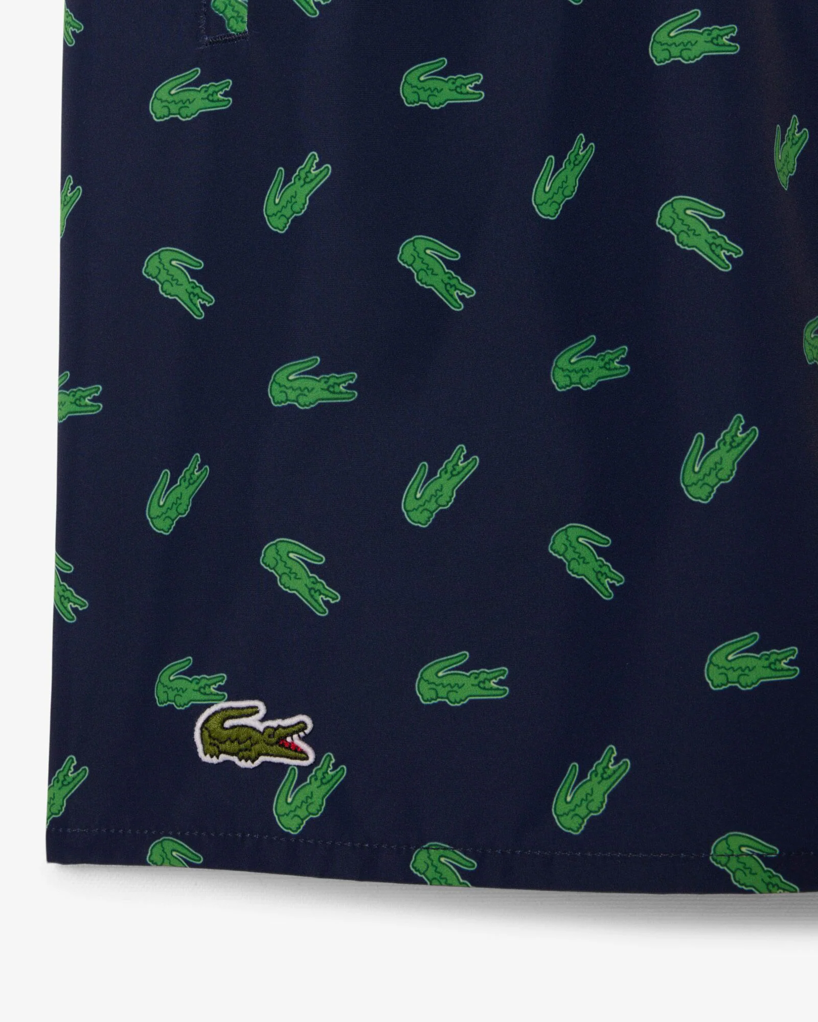 Lacoste Mid Length Crocodile Print Mens Swim Trunks - Navy Blue 166 - Image 2