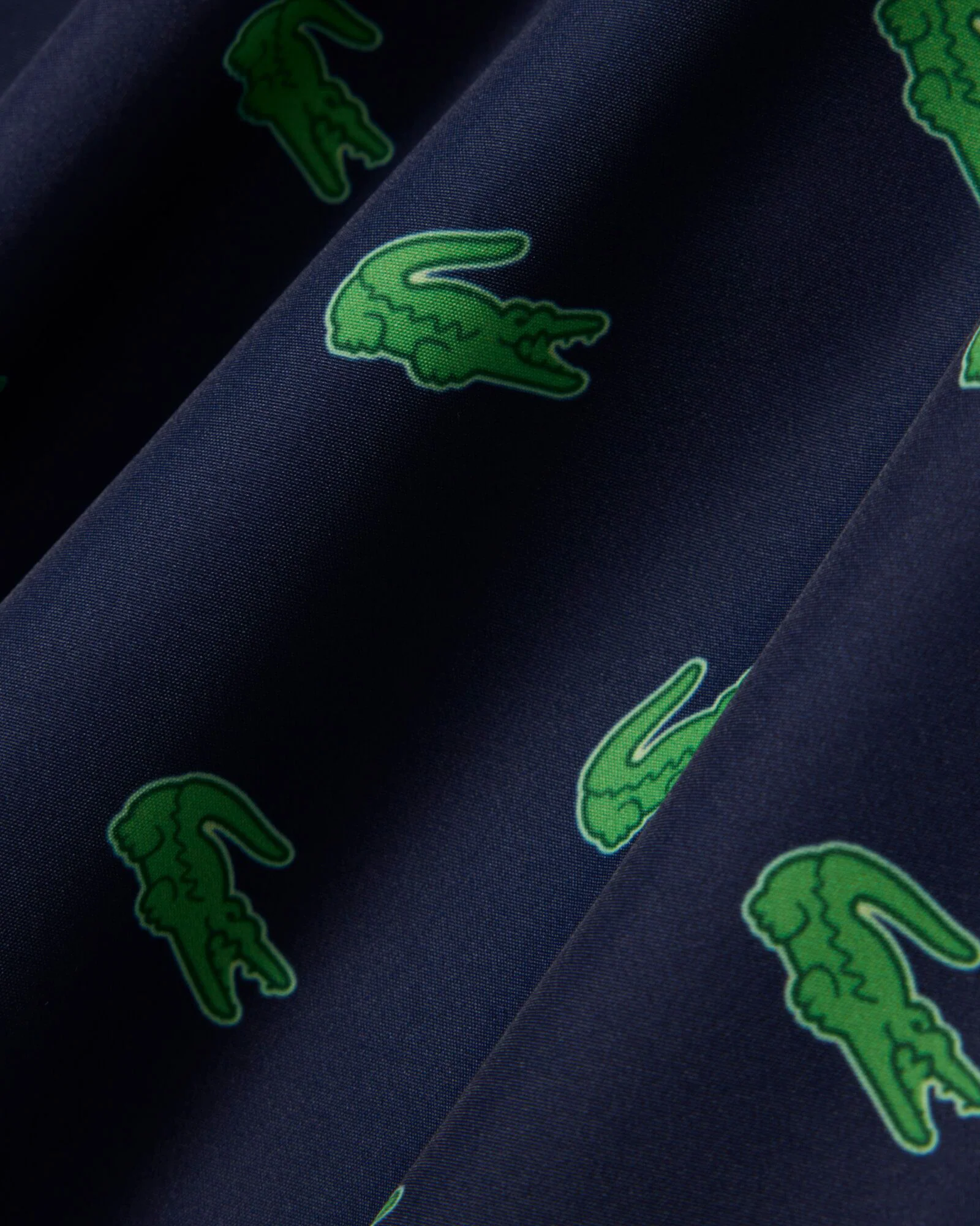 Lacoste Mid Length Crocodile Print Mens Swim Trunks - Navy Blue 166 - Image 4