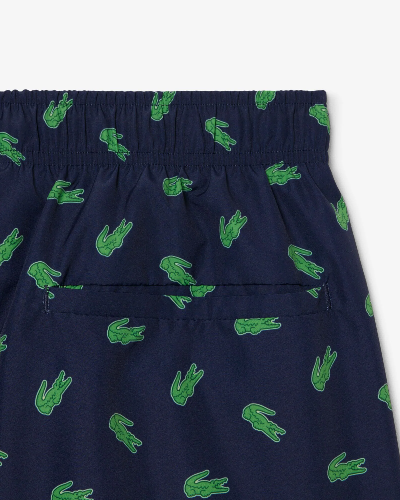 Lacoste Mid Length Crocodile Print Mens Swim Trunks - Navy Blue 166 - Image 5