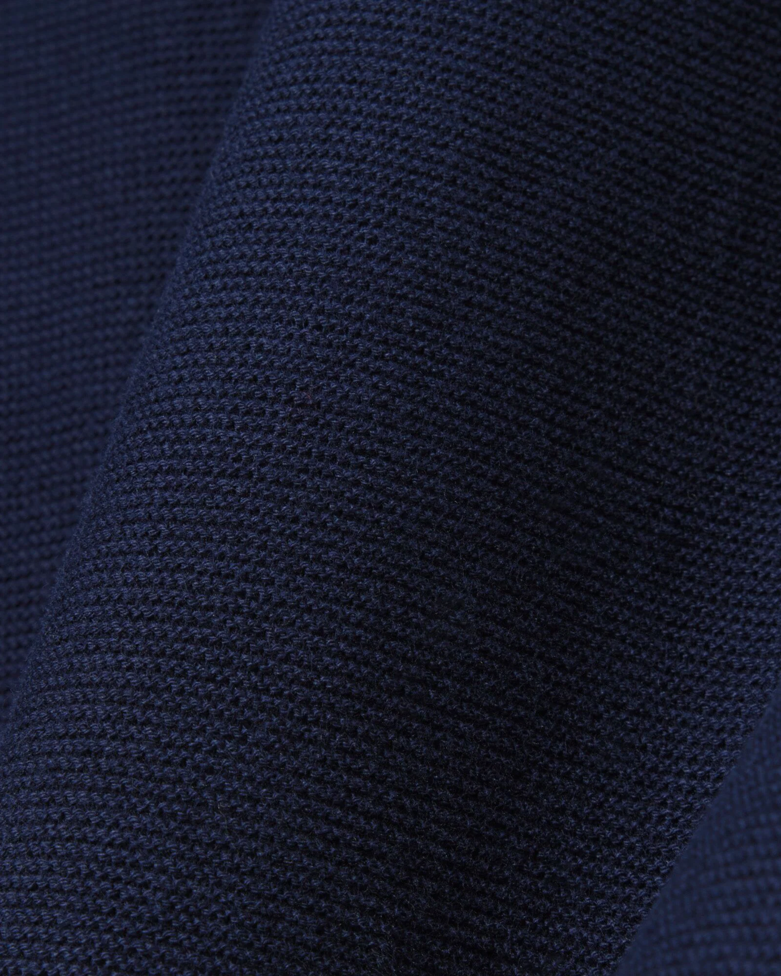Lacoste Moss Stitch Cotton Polo Collar Mens Sweater - Navy Blue 166 - Image 3