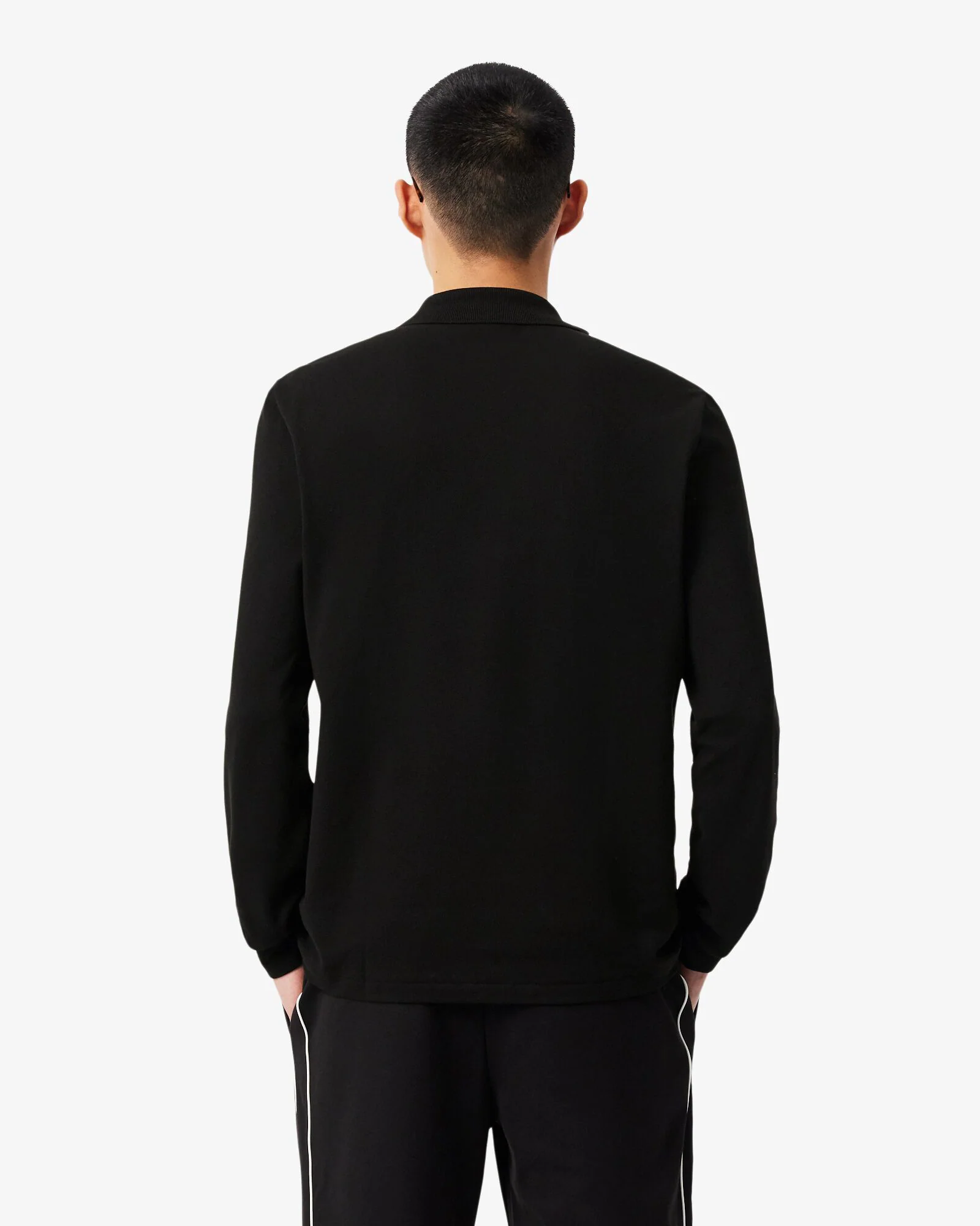 Lacoste Original L.12.12 Mens Long Sleeve Cotton Polo Shirt - Black 031 - Image 4