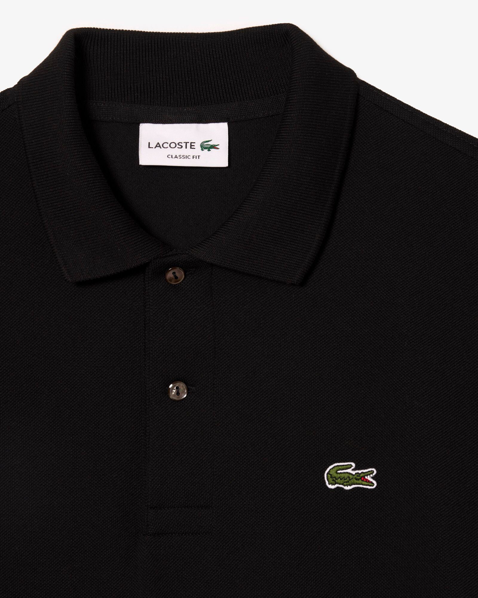 Lacoste Original L.12.12 Mens Long Sleeve Cotton Polo Shirt - Black 031 - Image 5