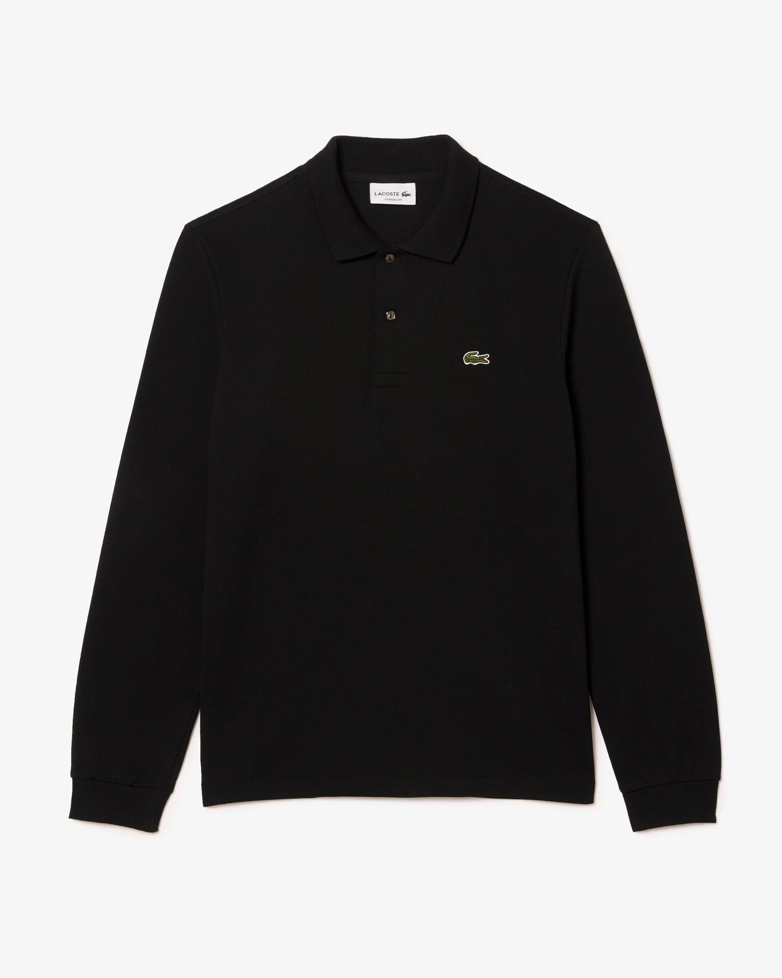 Lacoste Original L.12.12 Mens Long Sleeve Cotton Polo Shirt - Black 031 - Image 6