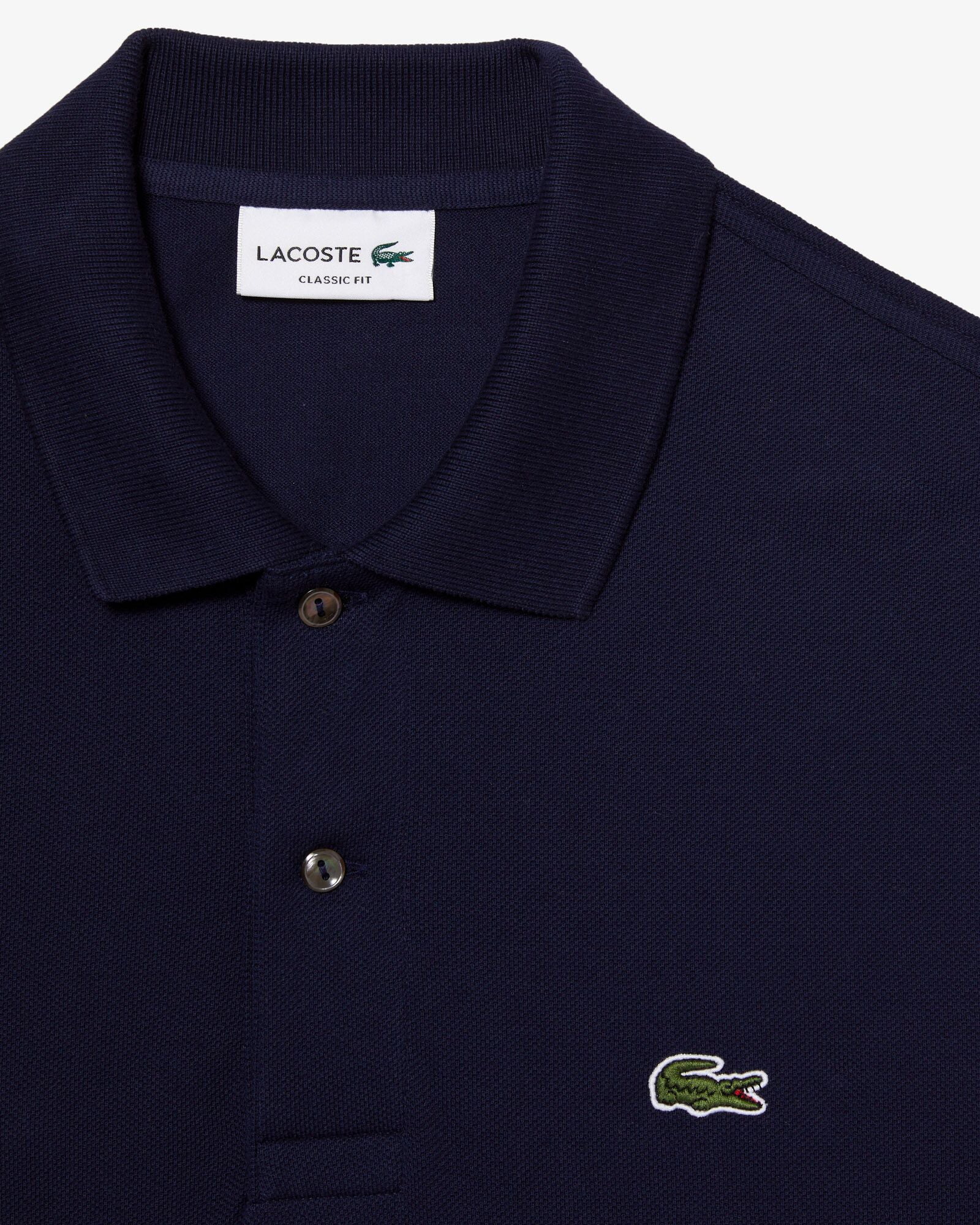 Lacoste Original L.12.12 Mens Long Sleeve Cotton Polo Shirt - Navy Blue 166 - Image 5