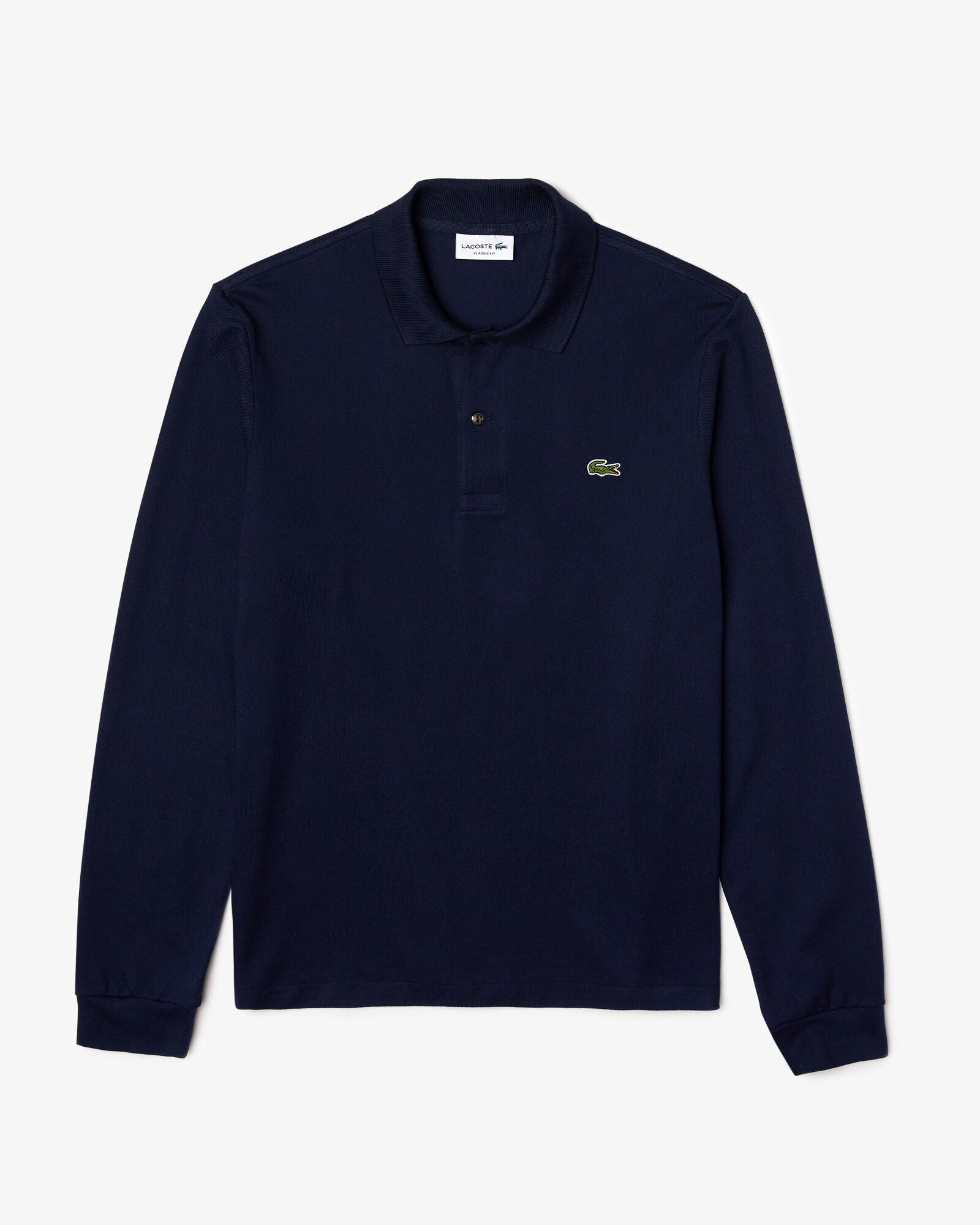 Lacoste Original L.12.12 Mens Long Sleeve Cotton Polo Shirt - Navy Blue 166 - Image 6
