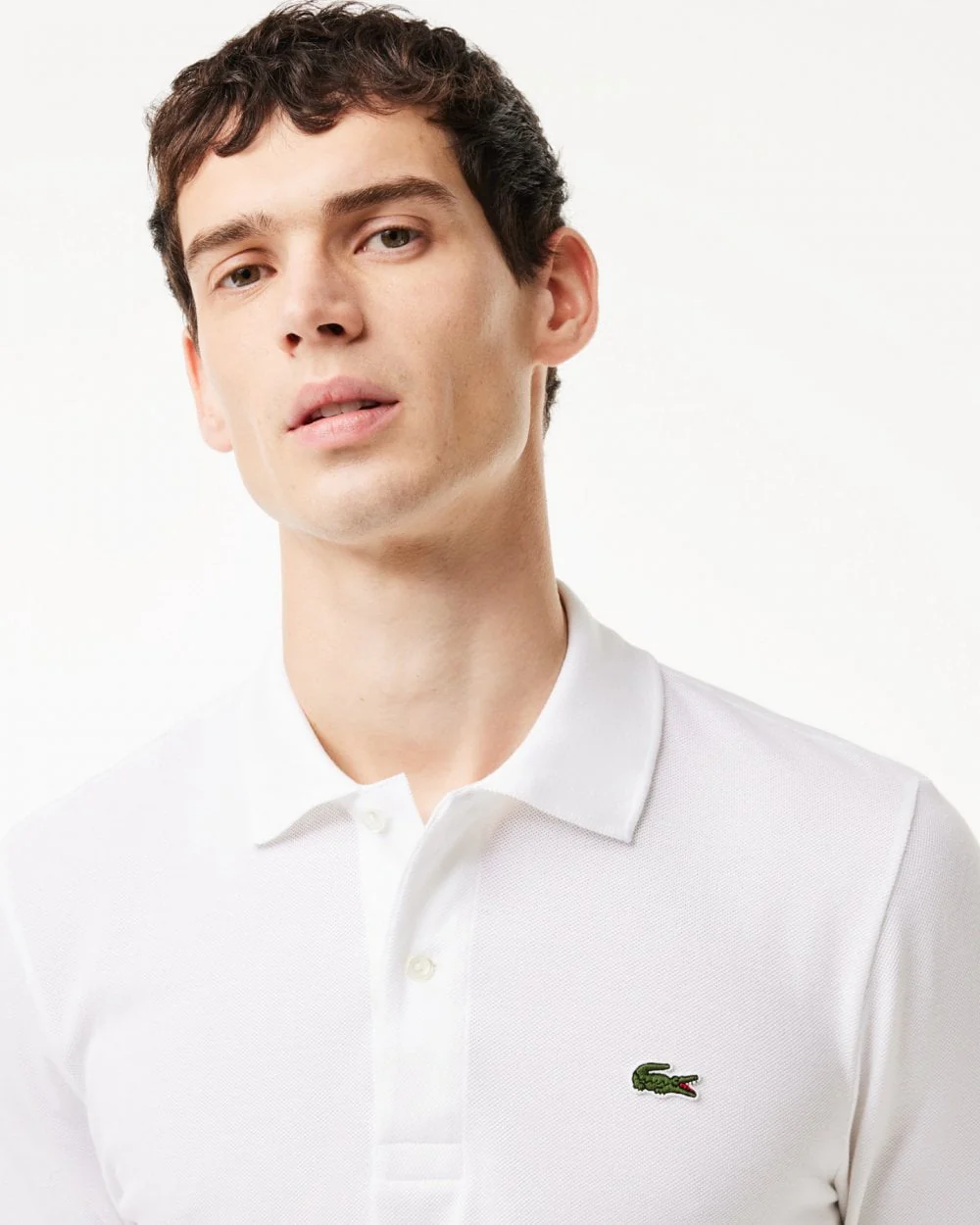 Lacoste Original L.12.12 Mens Long Sleeve Cotton Polo Shirt - White 001 - Image 2