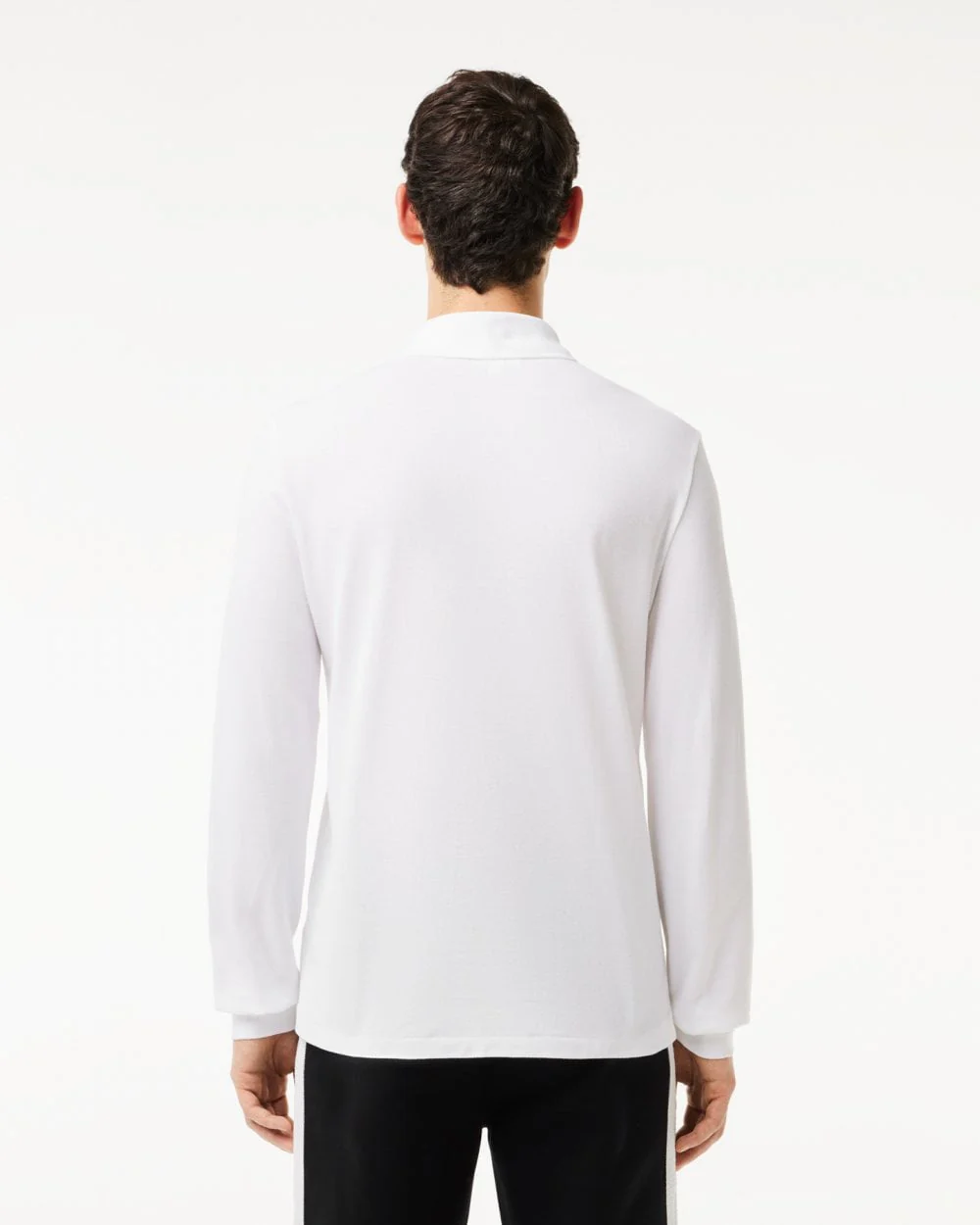 Lacoste Original L.12.12 Mens Long Sleeve Cotton Polo Shirt - White 001 - Image 3