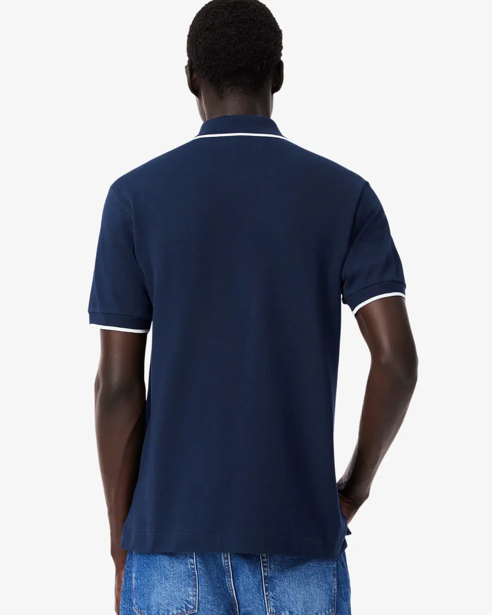 Lacoste Pocket Accent L.12.12 Mens Classic Fit Polo Shirt - Navy Blue/Flour - Image 4