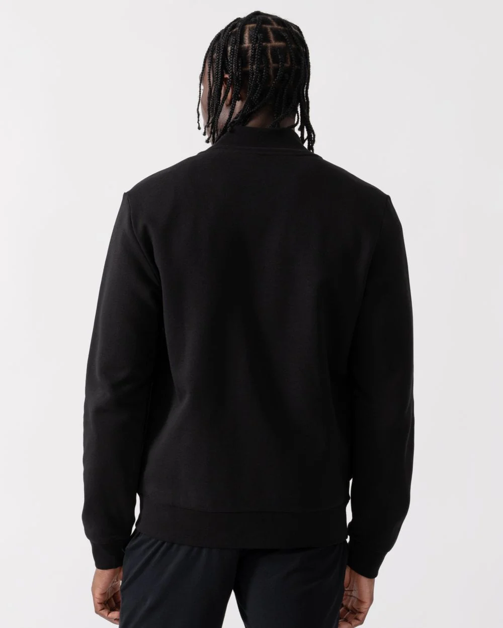 Lacoste Regular Fit Brushed Fleece Mens Zippered Sweatshirt - Black 031 - Image 4