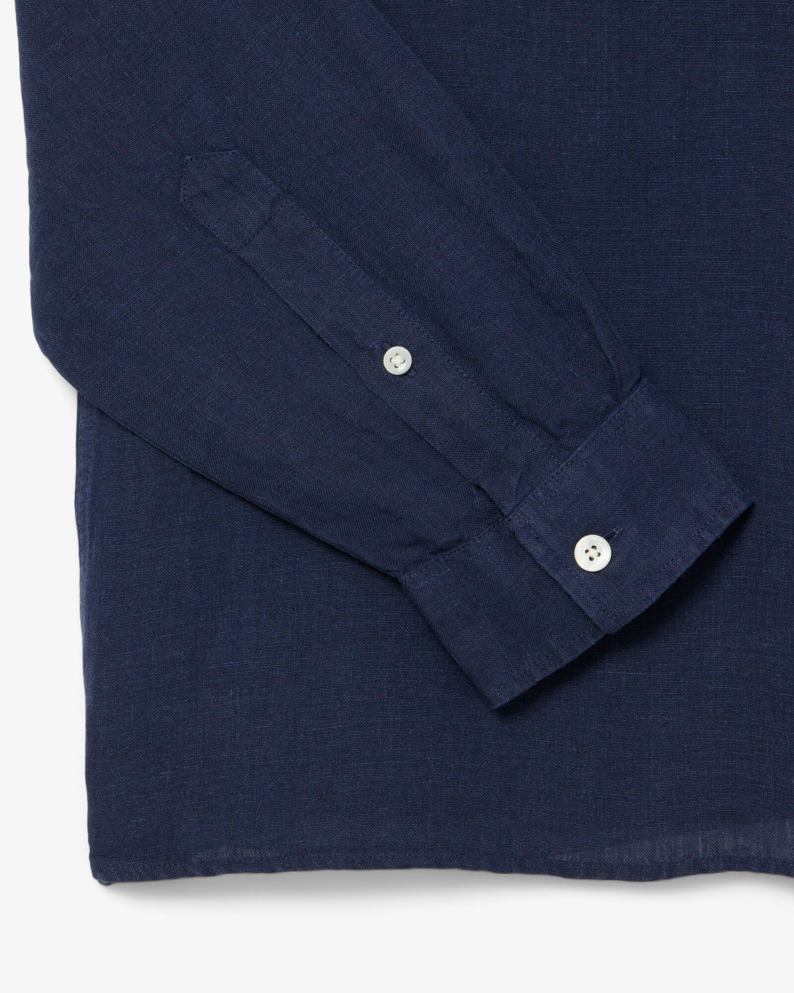 Lacoste Regular Fit Long Sleeve Mens Linen Shirt - Navy Blue 166 - Image 6