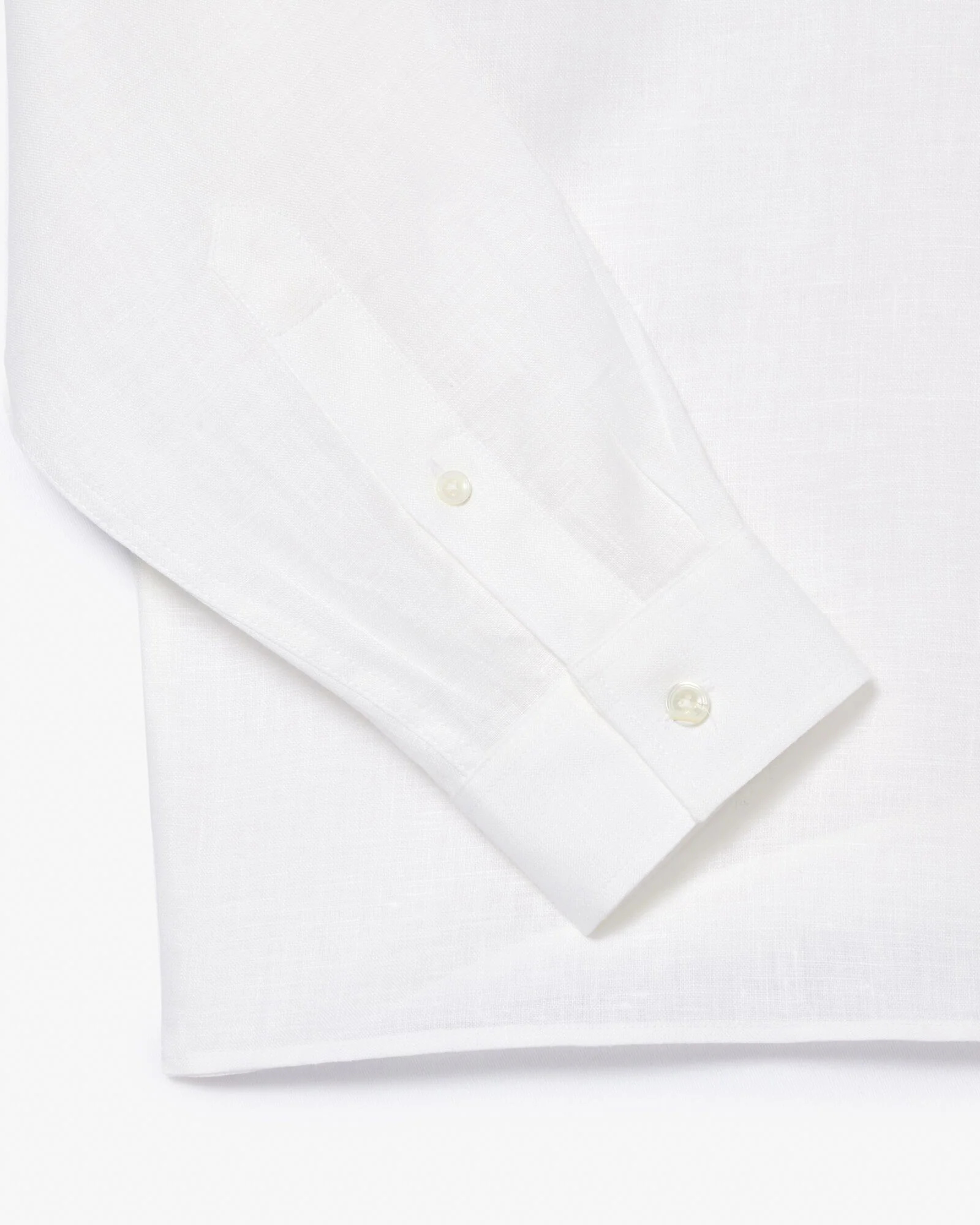Lacoste Regular Fit Long Sleeve Mens Linen Shirt - White 001 - Image 6