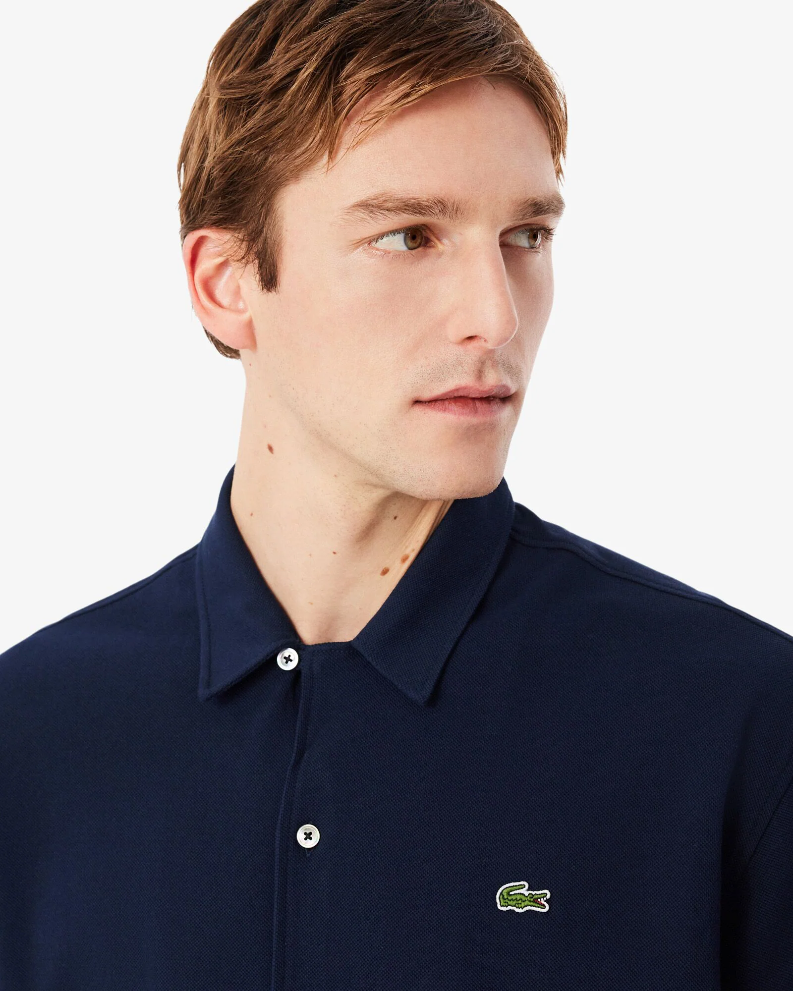 Lacoste Relaxed Fit Short Sleeved Mens Piqué Shirt - Navy Blue 166 - Image 2