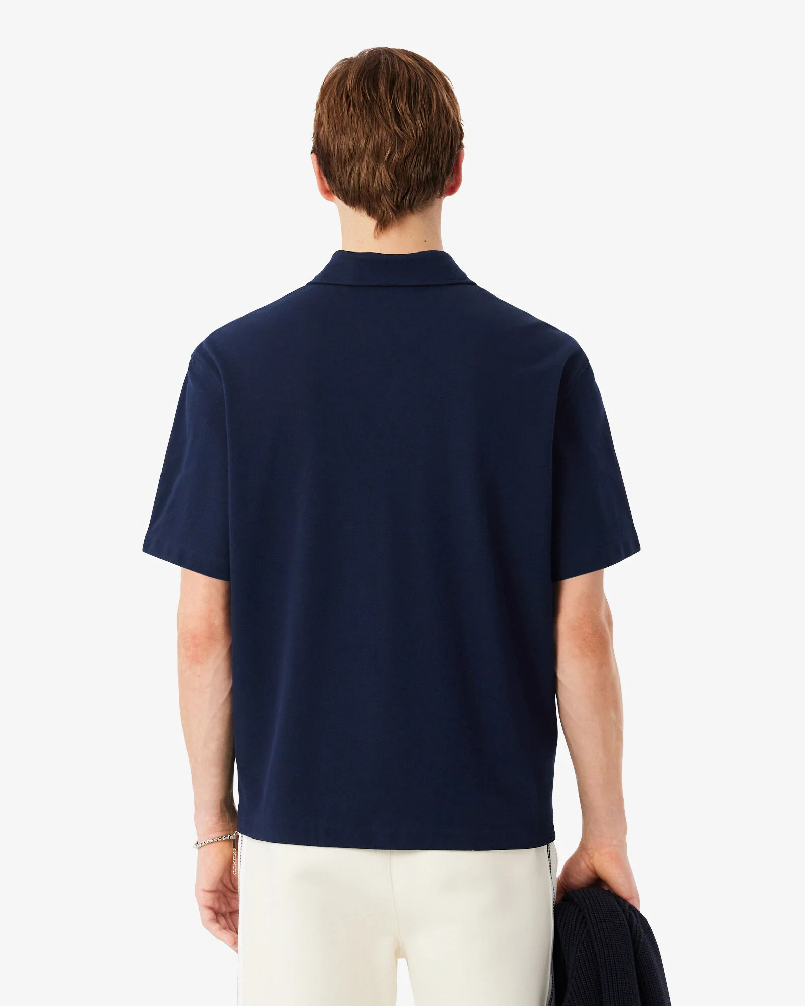 Lacoste Relaxed Fit Short Sleeved Mens Piqué Shirt - Navy Blue 166 - Image 4