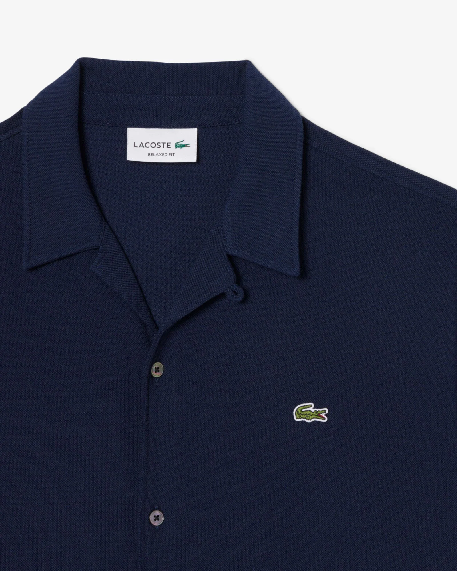 Lacoste Relaxed Fit Short Sleeved Mens Piqué Shirt - Navy Blue 166 - Image 5