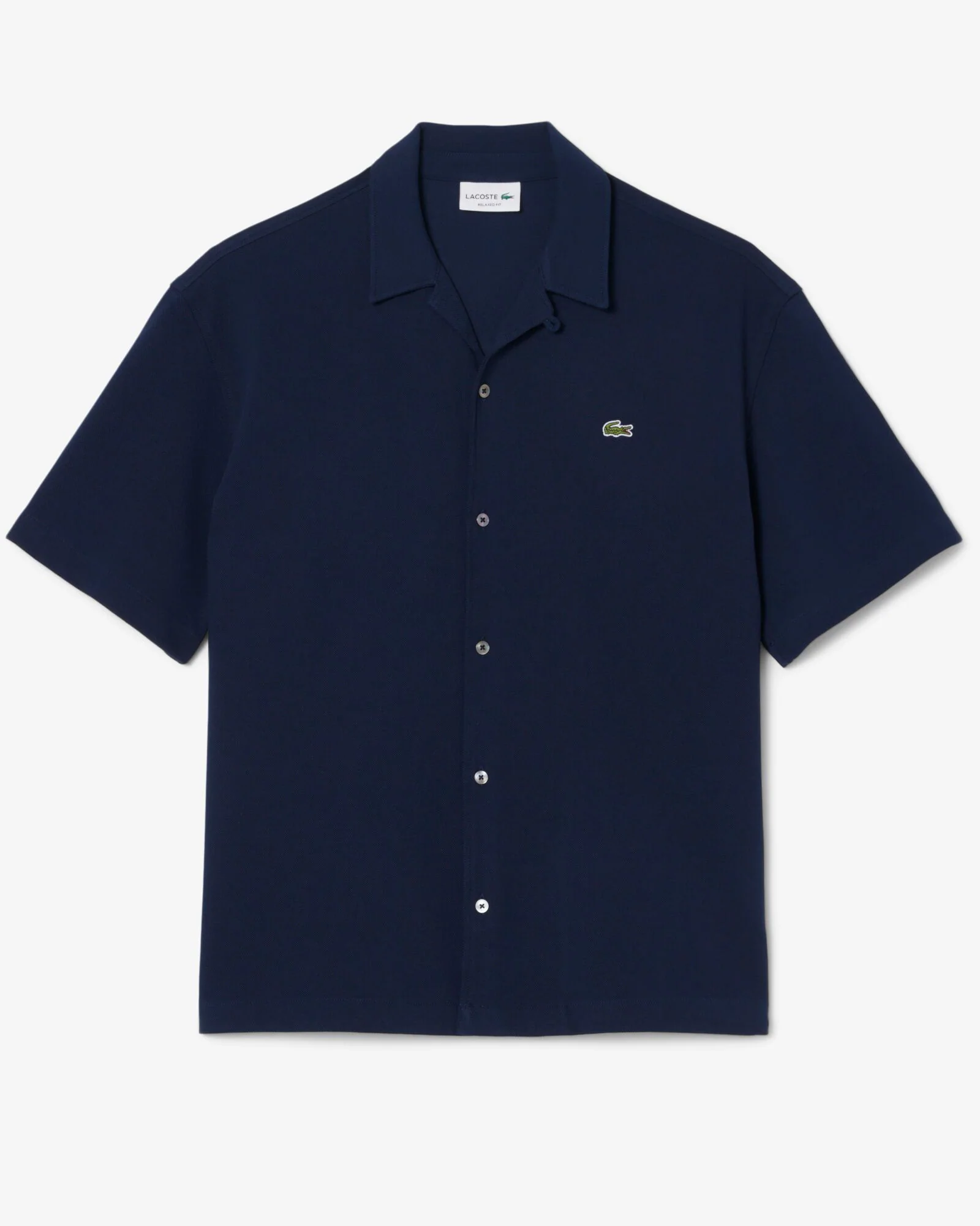Lacoste Relaxed Fit Short Sleeved Mens Piqué Shirt - Navy Blue 166 - Image 7