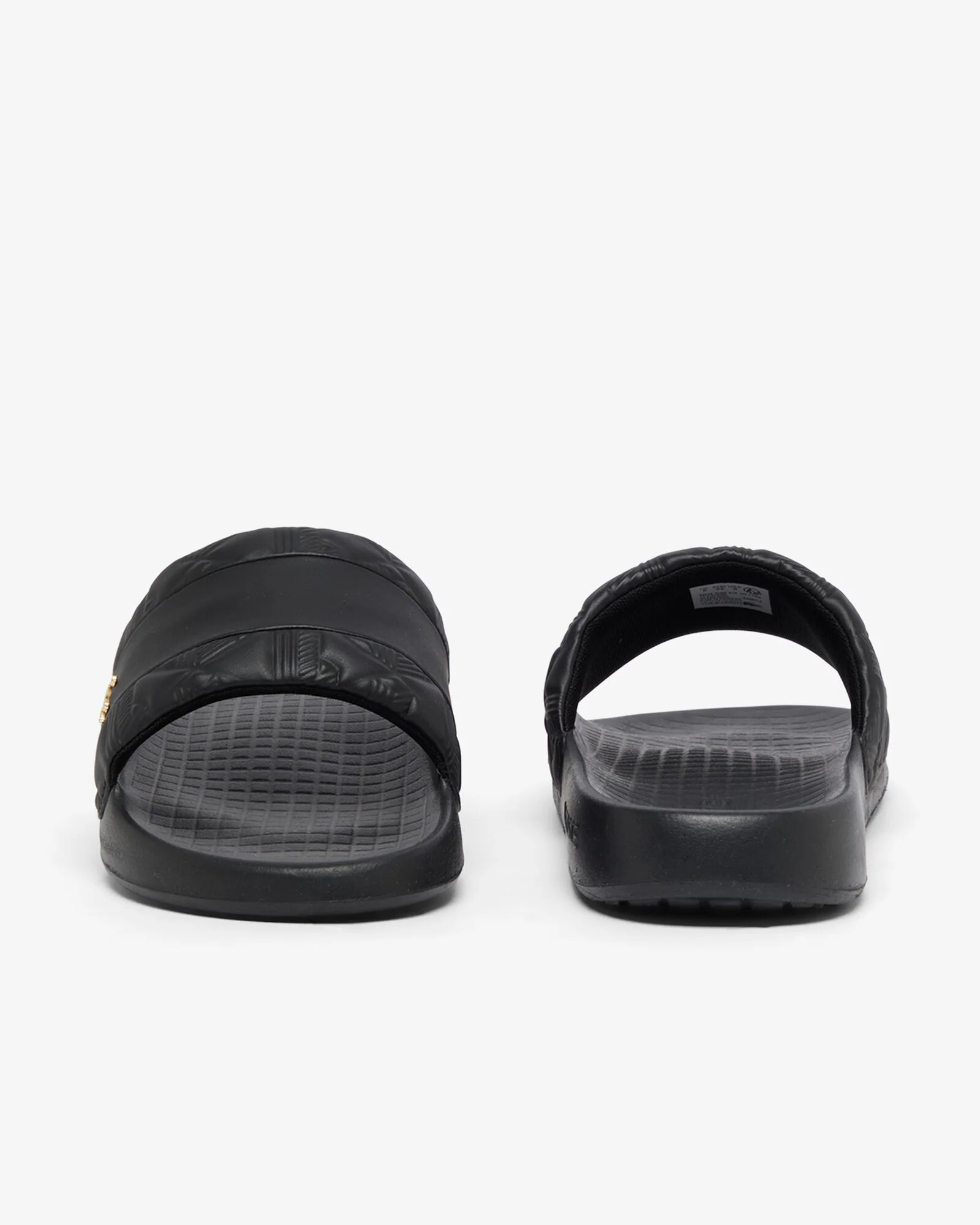 Lacoste Serve Hybrid Monogram Slides - Black/Gold 1V7 - Image 6