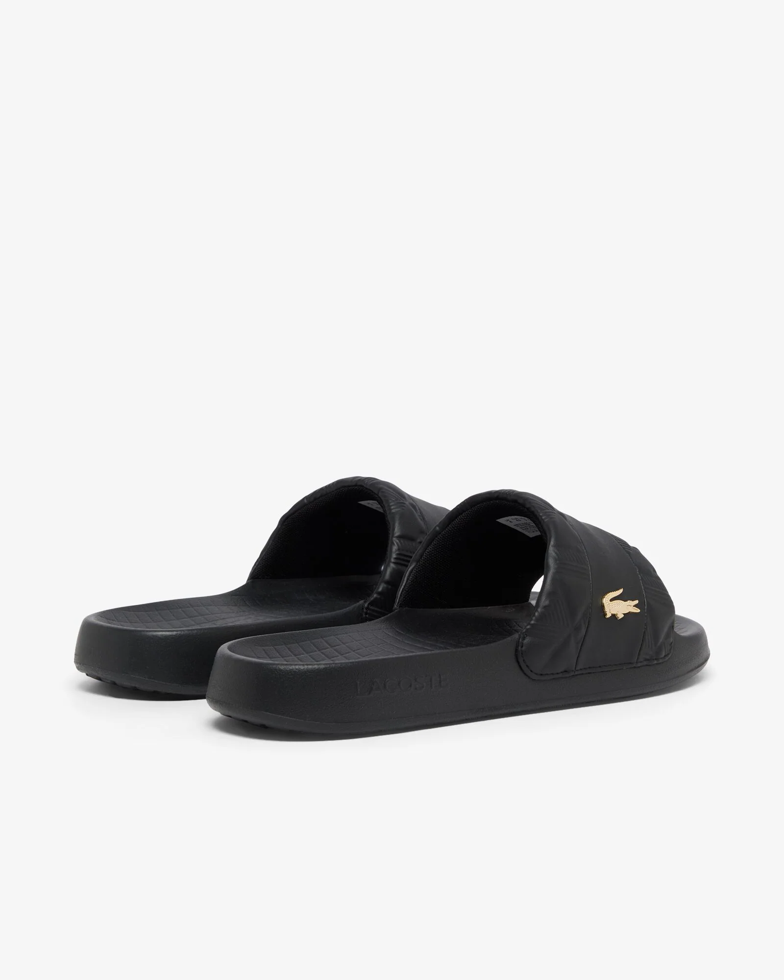 Lacoste Serve Hybrid Monogram Slides - Black/Gold 1V7 - Image 7