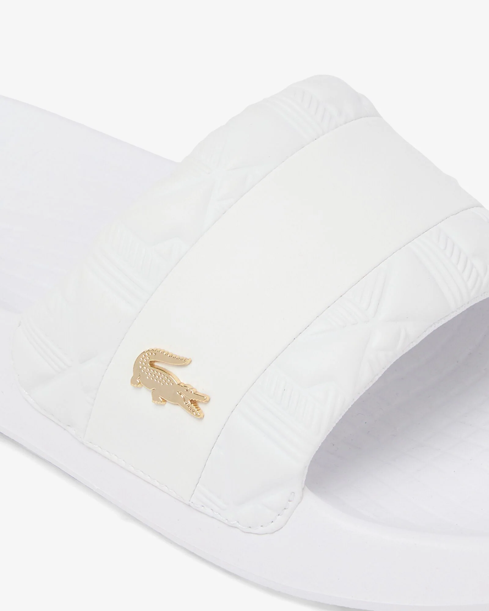 Lacoste Serve Hybrid Monogram Slides - White/White 21G - Image 2