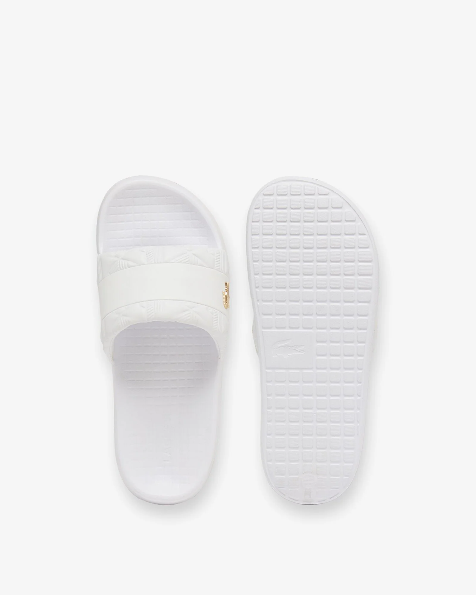 Lacoste Serve Hybrid Monogram Slides - White/White 21G - Image 3