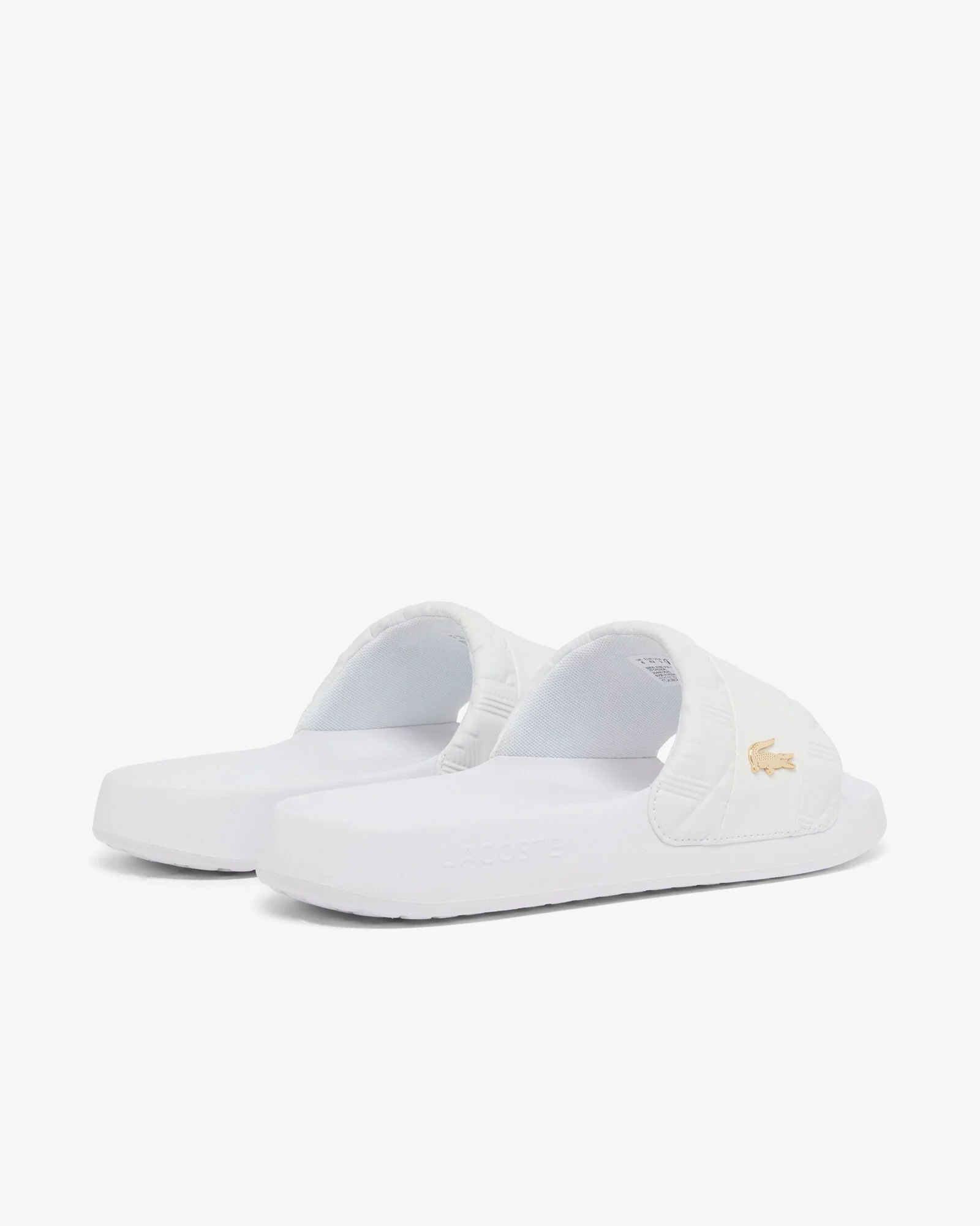 Lacoste Serve Hybrid Monogram Slides - White/White 21G - Image 7