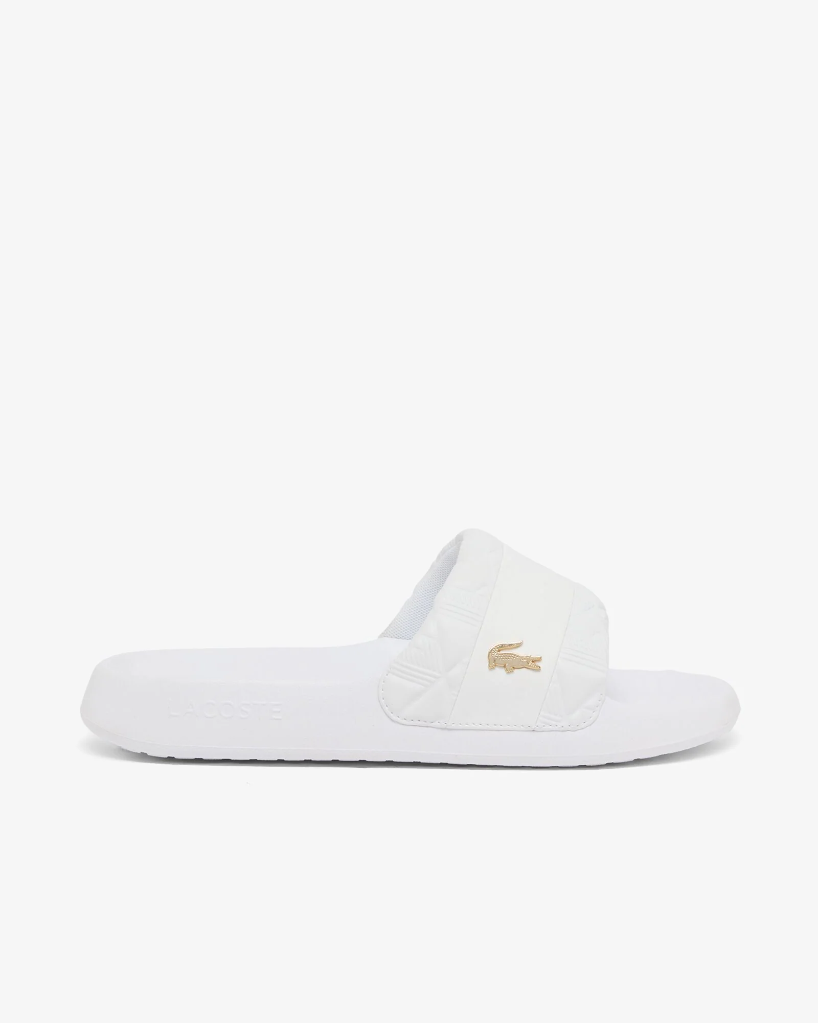 Lacoste Serve Hybrid Monogram Slides - White/White 21G - Image 8