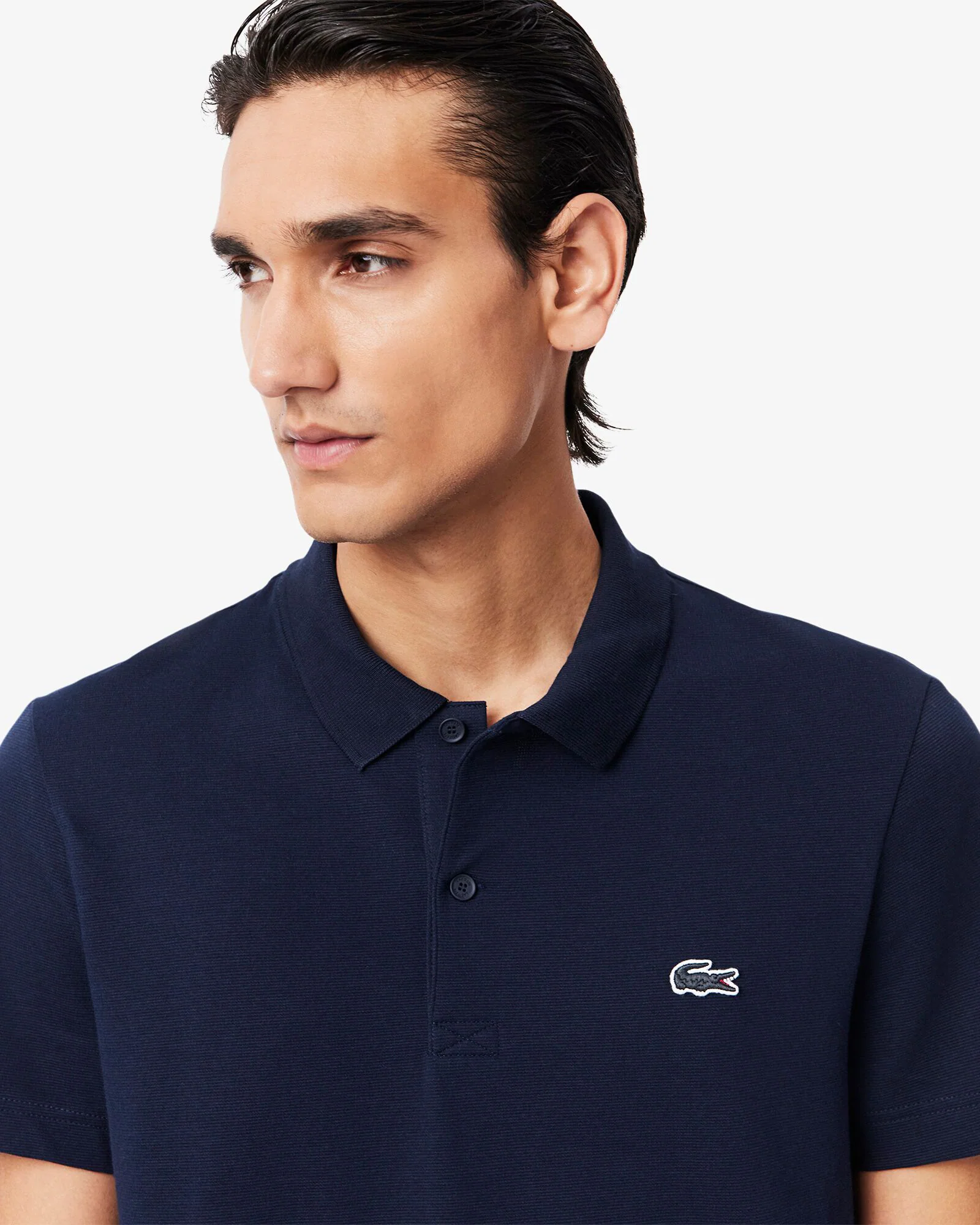 Lacoste Short Sleeved Mens Polo Shirt - Navy Blue 166 - Image 2