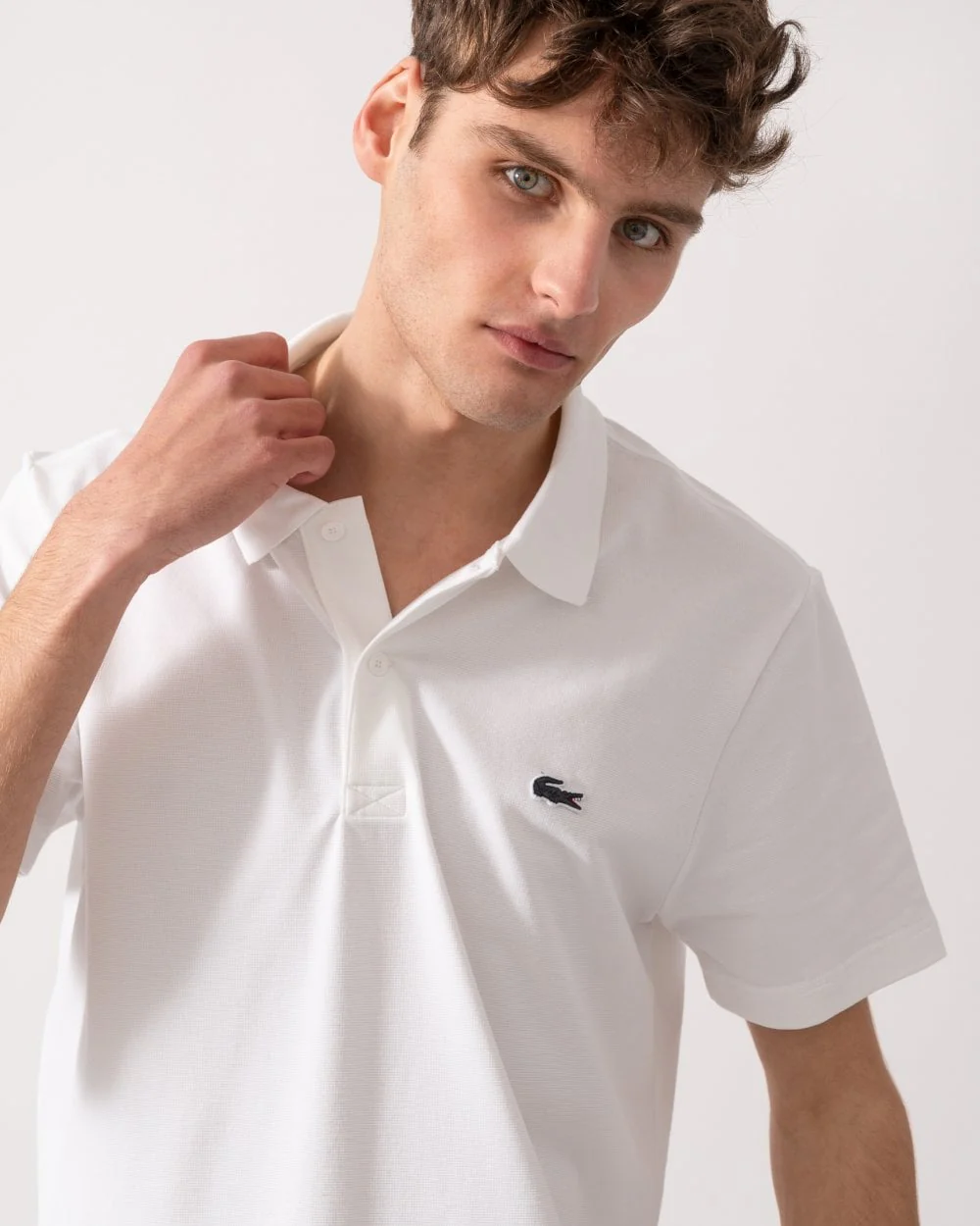 Lacoste Short Sleeved Mens Polo Shirt - White 001 - Image 2