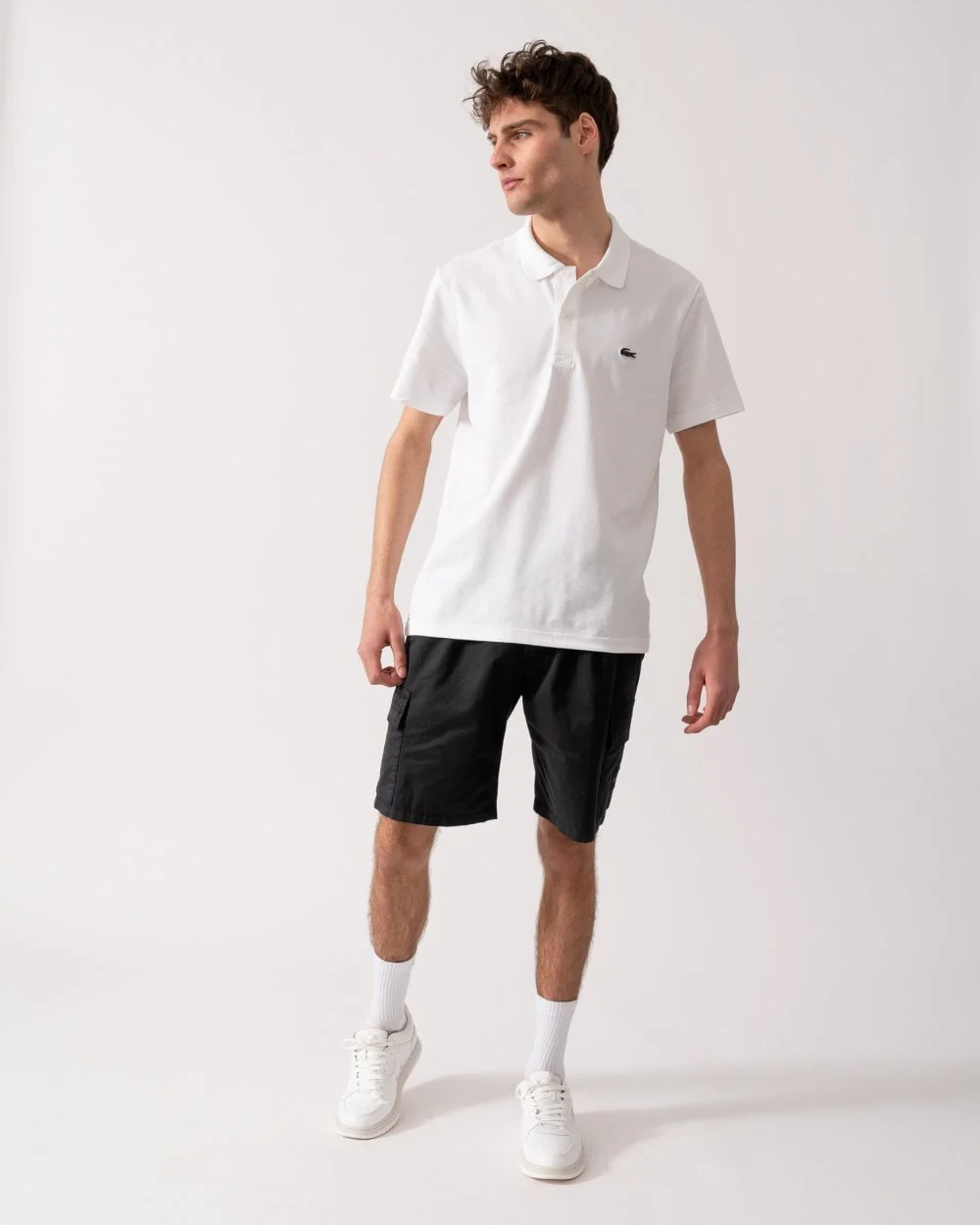 Lacoste Short Sleeved Mens Polo Shirt - White 001 - Image 3