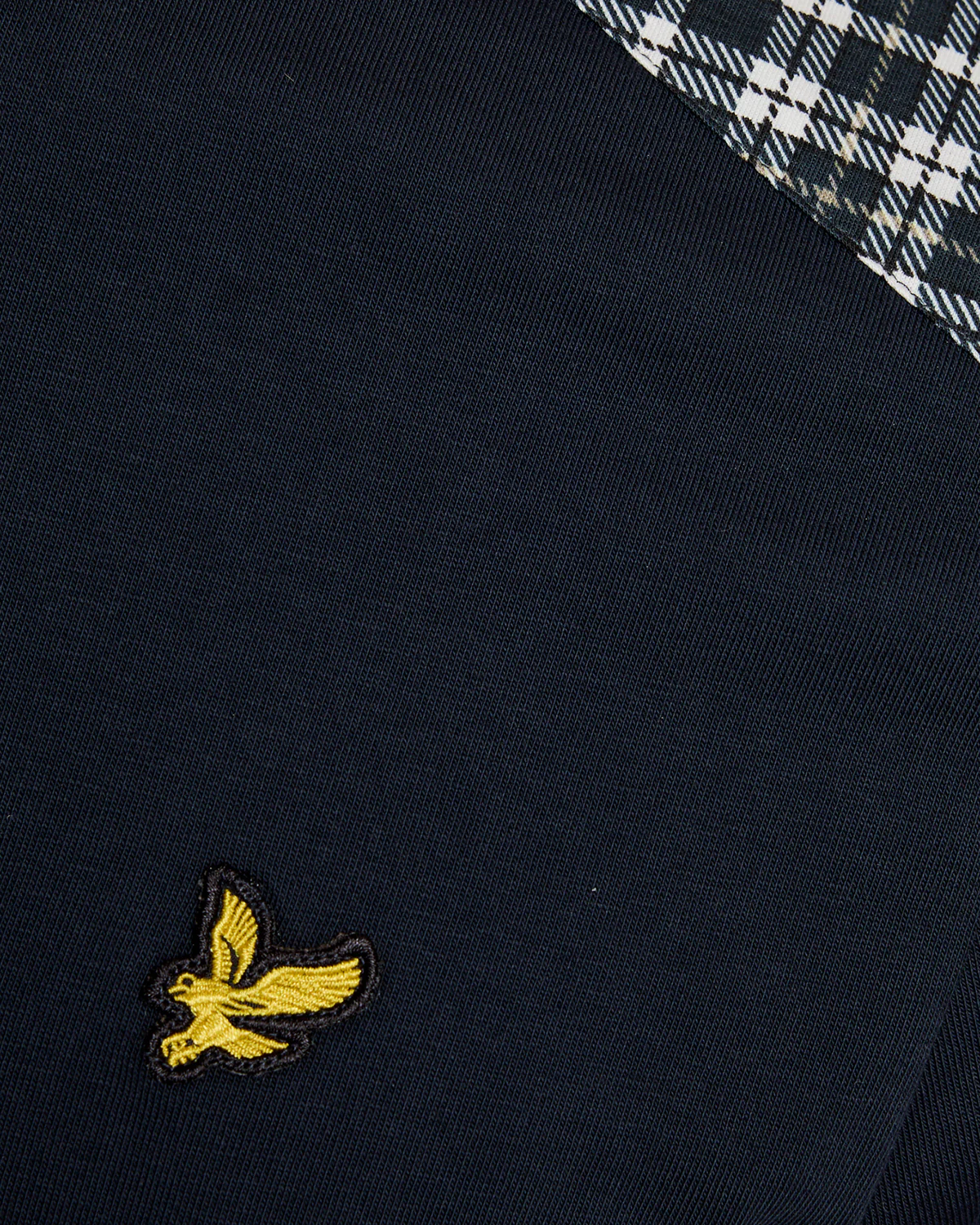 Lyle & Scott Check Panelled Mens T-Shirt - Z271 Dark Navy - Image 5