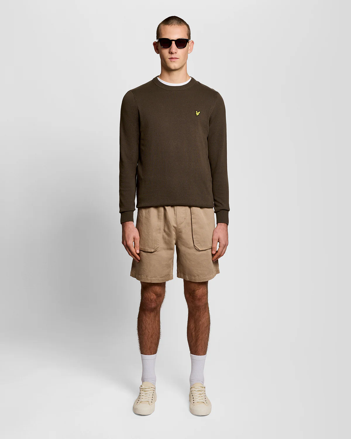 Lyle & Scott Cotton Crew Neck Mens Jumper - Y176 Ebony - Image 3