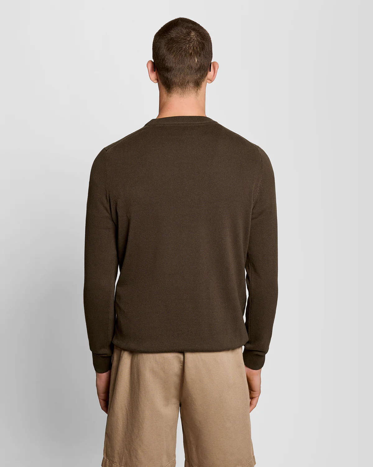 Lyle & Scott Cotton Crew Neck Mens Jumper - Y176 Ebony - Image 4