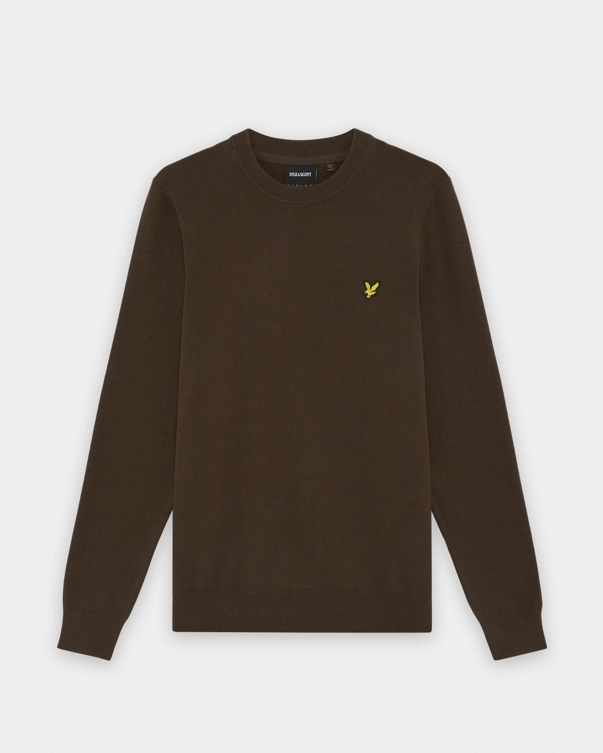 Lyle & Scott Cotton Crew Neck Mens Jumper - Y176 Ebony - Image 6