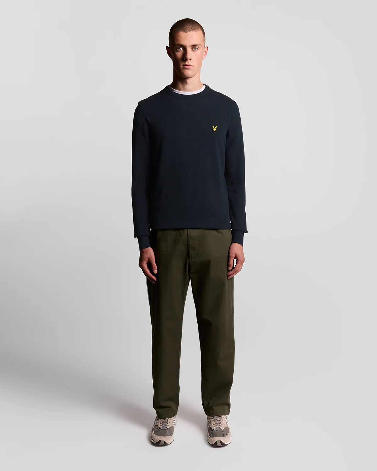 Lyle & Scott Cotton Crew Neck Mens Jumper - Z271 Dark Navy - Image 3