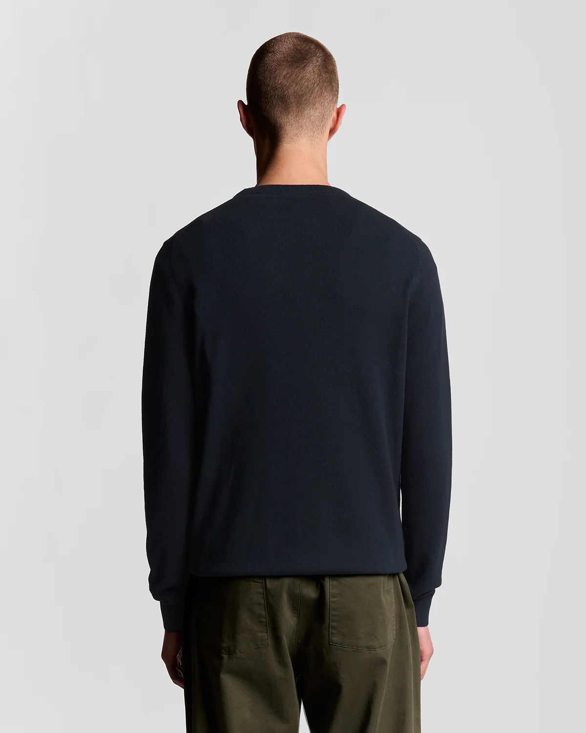 Lyle & Scott Cotton Crew Neck Mens Jumper - Z271 Dark Navy - Image 4