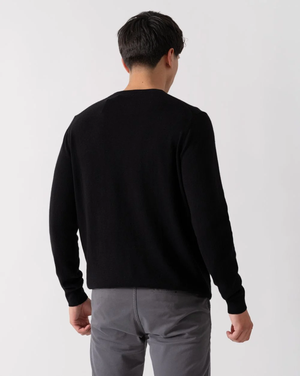 Lyle & Scott Cotton Merino Mens Crew Neck Jumper - Z865 Jet Black - Image 4