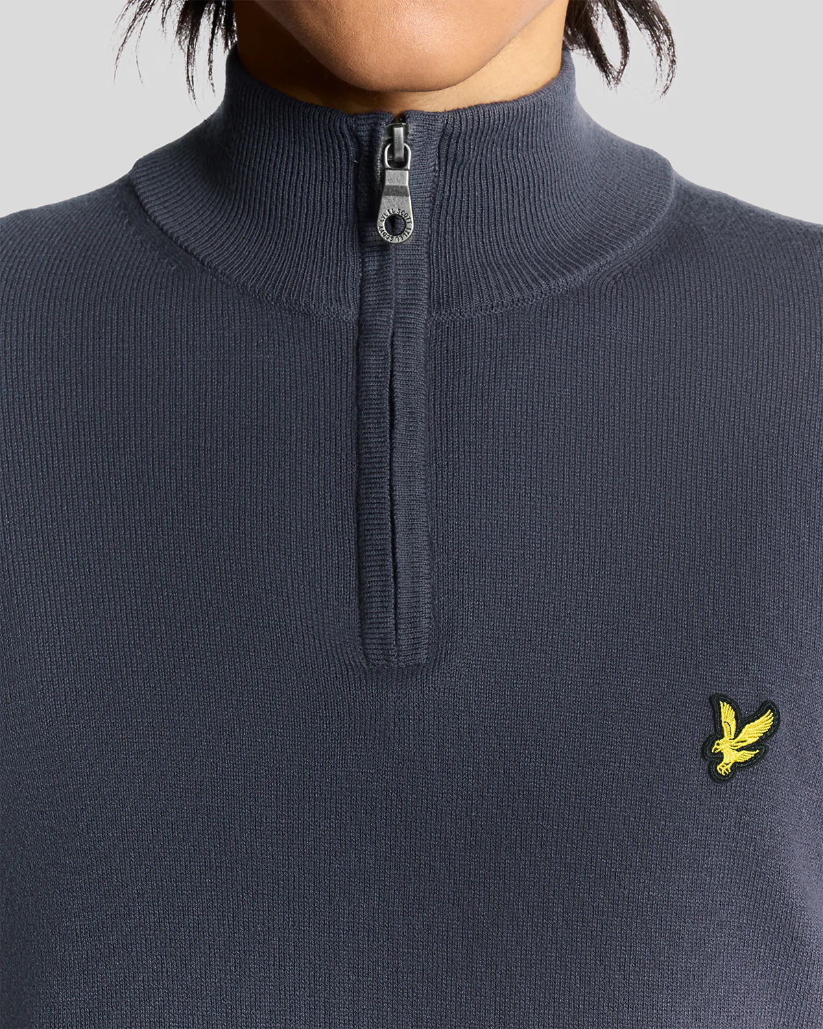 Lyle & Scott Cotton Merino Mens Quarter Zip Jumper - X854 Graystone - Image 2