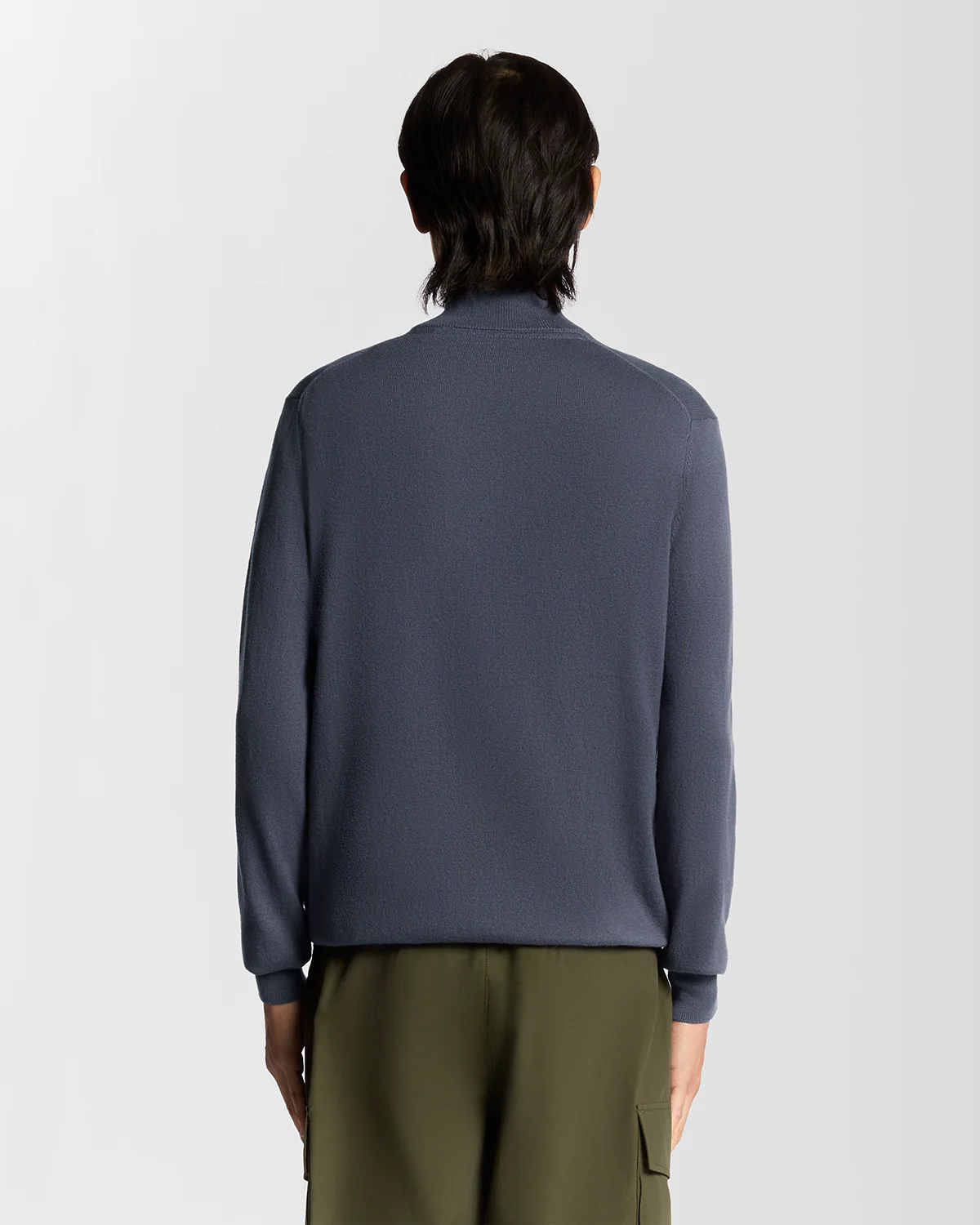 Lyle & Scott Cotton Merino Mens Quarter Zip Jumper - X854 Graystone - Image 4