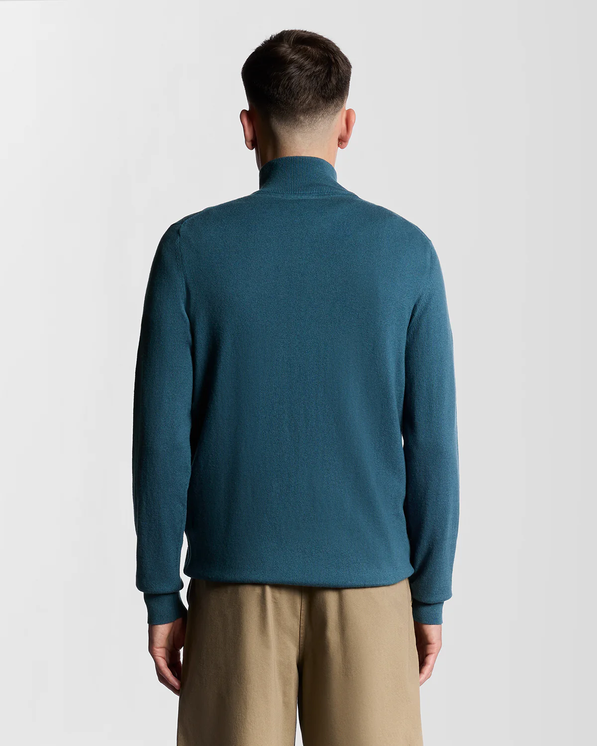 Lyle & Scott Cotton Merino Mens Quarter Zip Jumper - X862 Deep Water - Image 4
