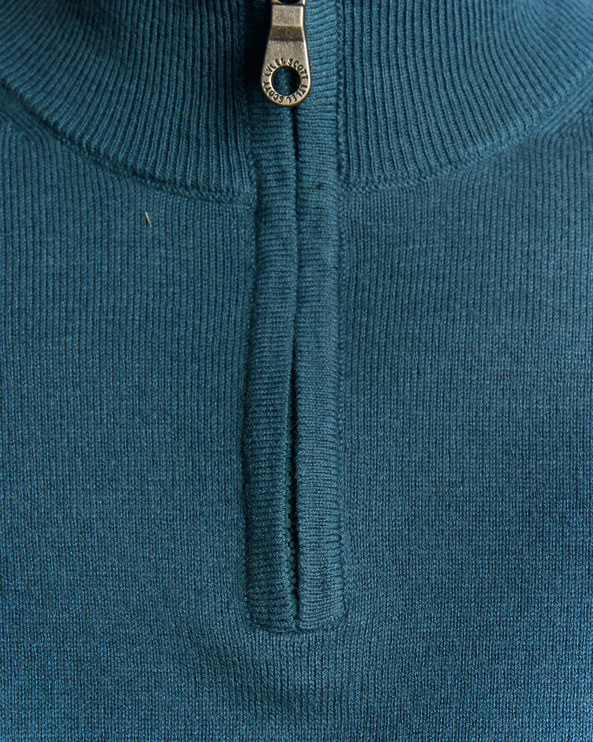 Lyle & Scott Cotton Merino Mens Quarter Zip Jumper - X862 Deep Water - Image 5