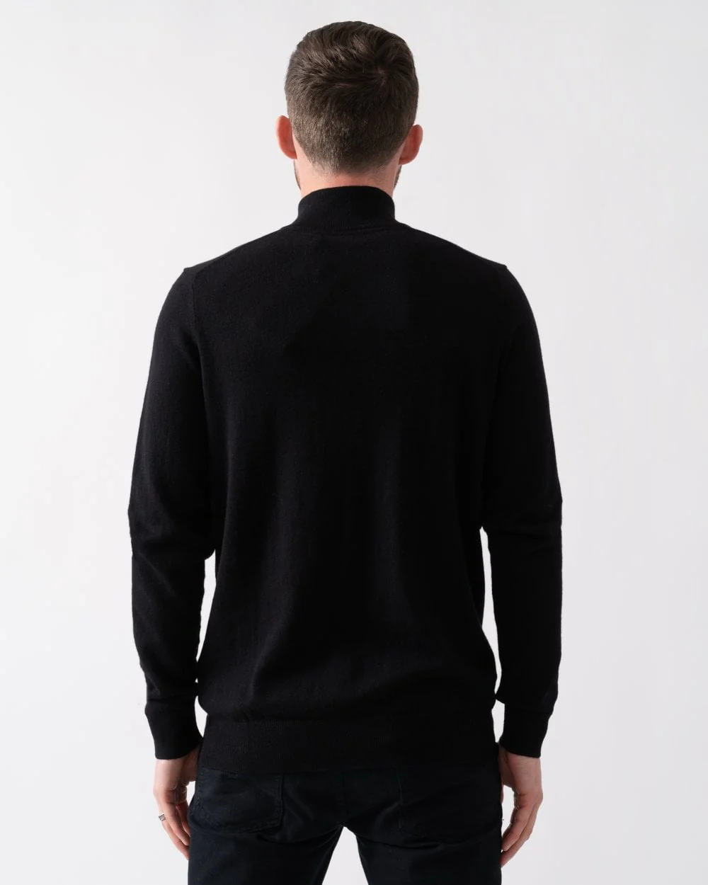 Lyle & Scott Cotton Merino Mens Quarter Zip Jumper - Z865 Jet Black - Image 4
