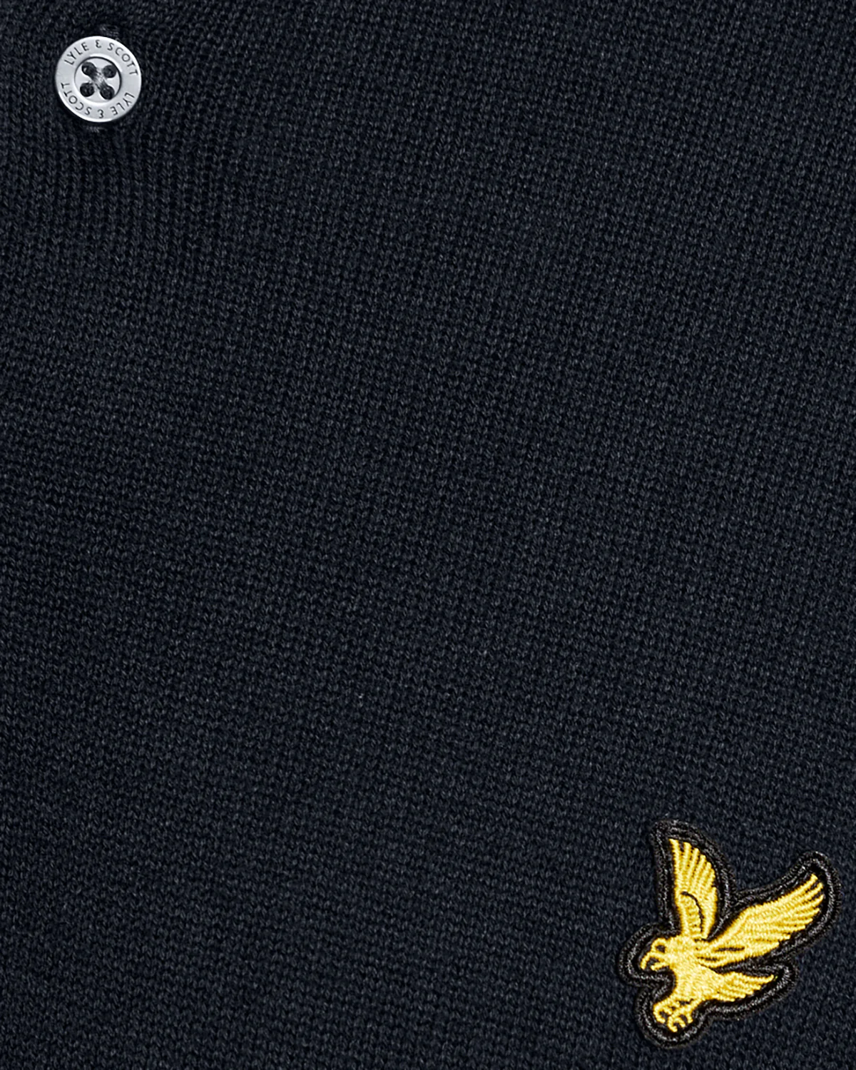 Lyle & Scott Cotton Short Sleeve Mens Knitted Polo - Z271 Dark Navy - Image 5